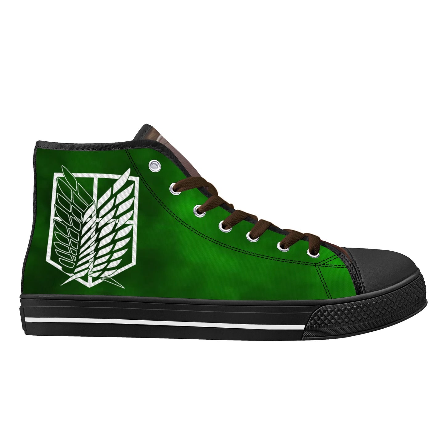 Stand out with the AOT Anime Mens High Top Canvas Shoes available at Hey Nugget. Grab yours today!
