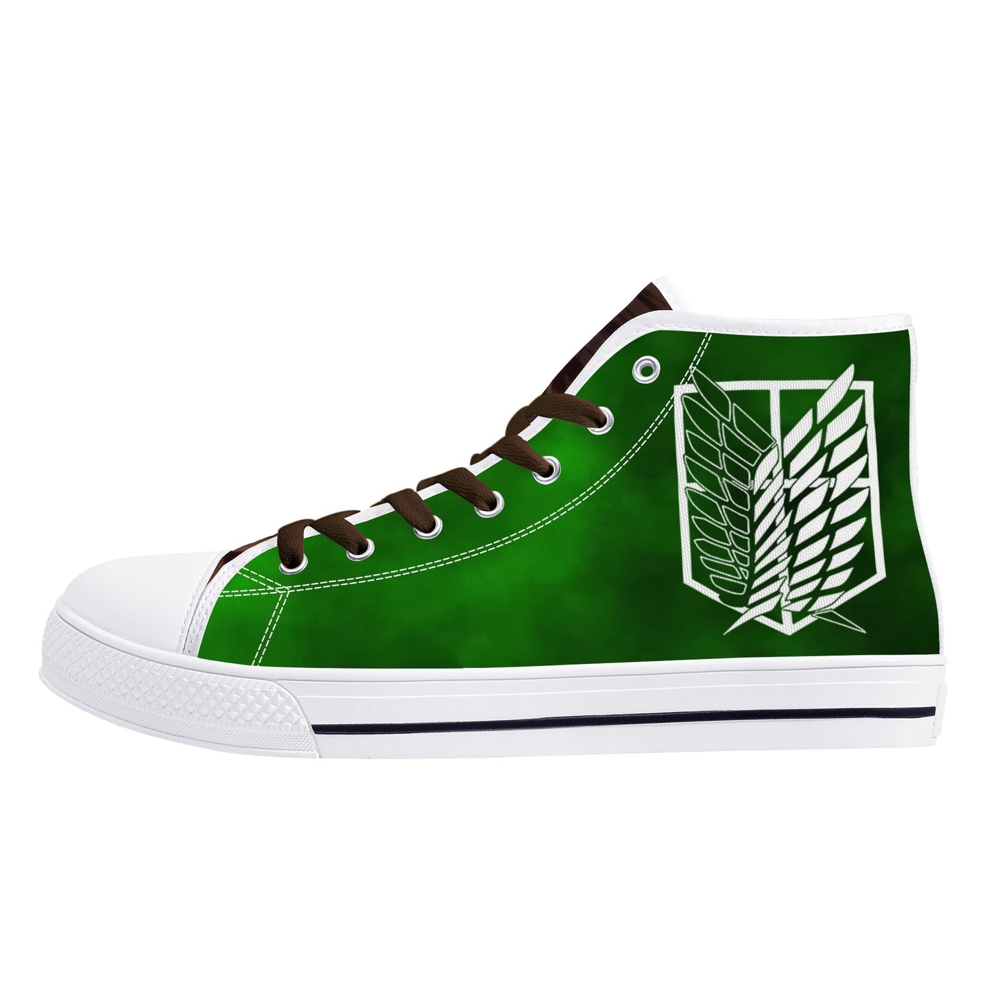 Stand out with the AOT Anime Mens High Top Canvas Shoes available at Hey Nugget. Grab yours today!