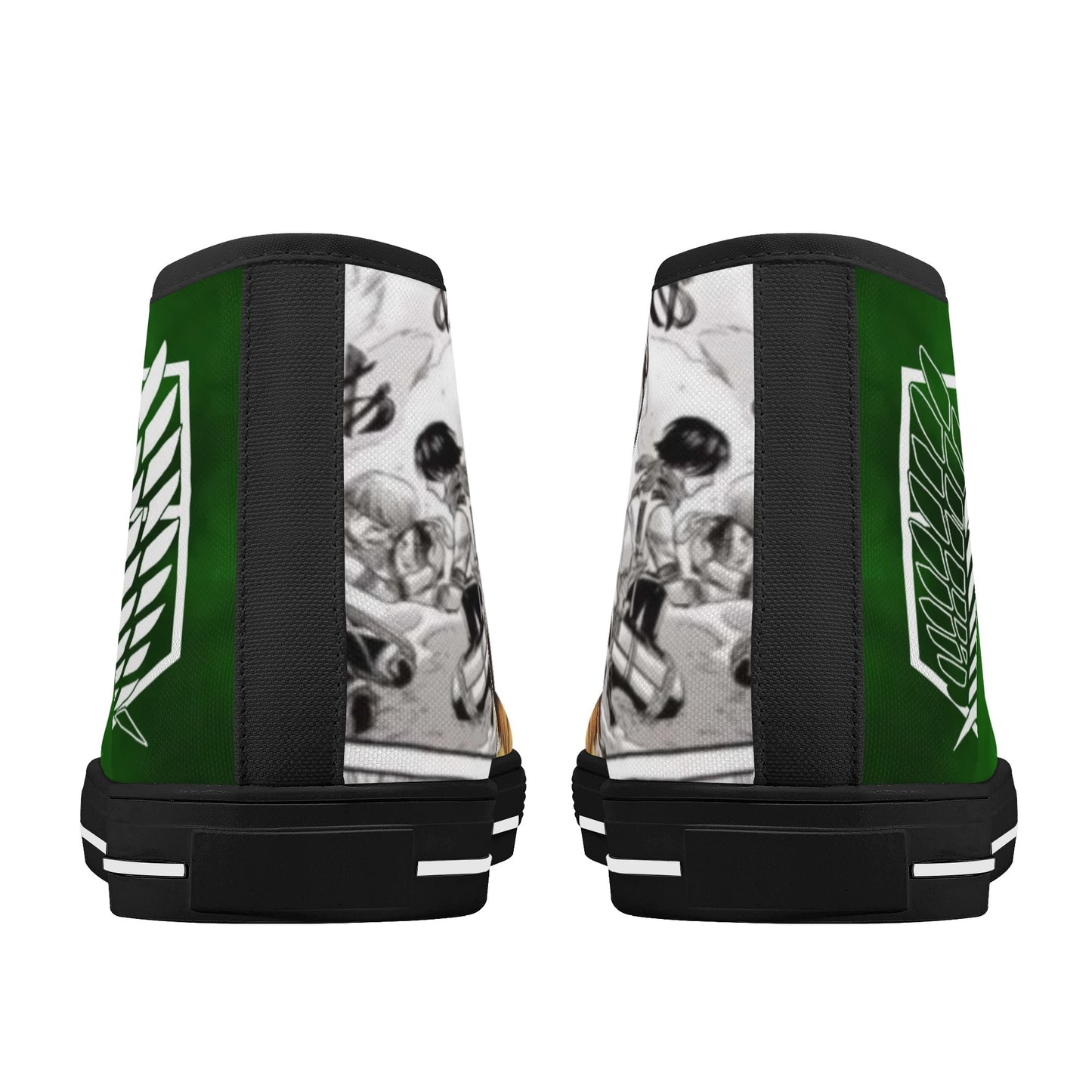 Stand out with the AOT Anime Womens High Top Canvas Shoes available at Hey Nugget. Grab yours today!