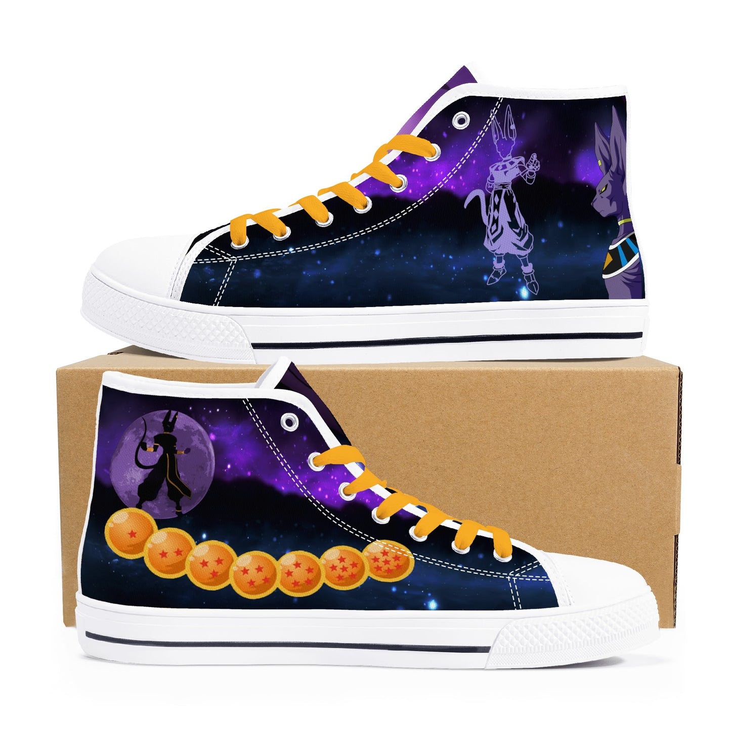 Stand out with the DBS Anime Womens High Top Canvas Shoes available at Hey Nugget. Grab yours today!