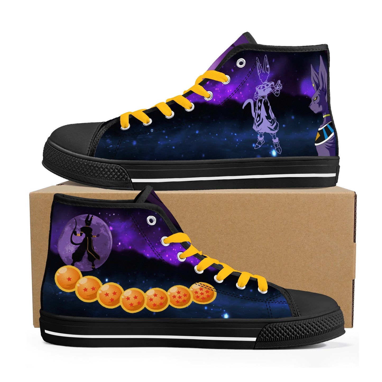 Stand out with the DBS Anime Womens High Top Canvas Shoes available at Hey Nugget. Grab yours today!