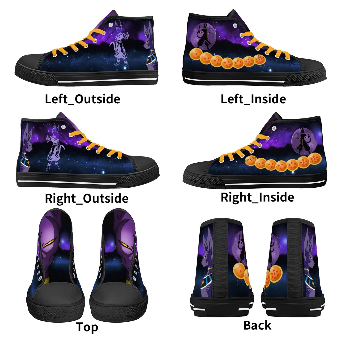 Stand out with the DBS Anime Womens High Top Canvas Shoes available at Hey Nugget. Grab yours today!