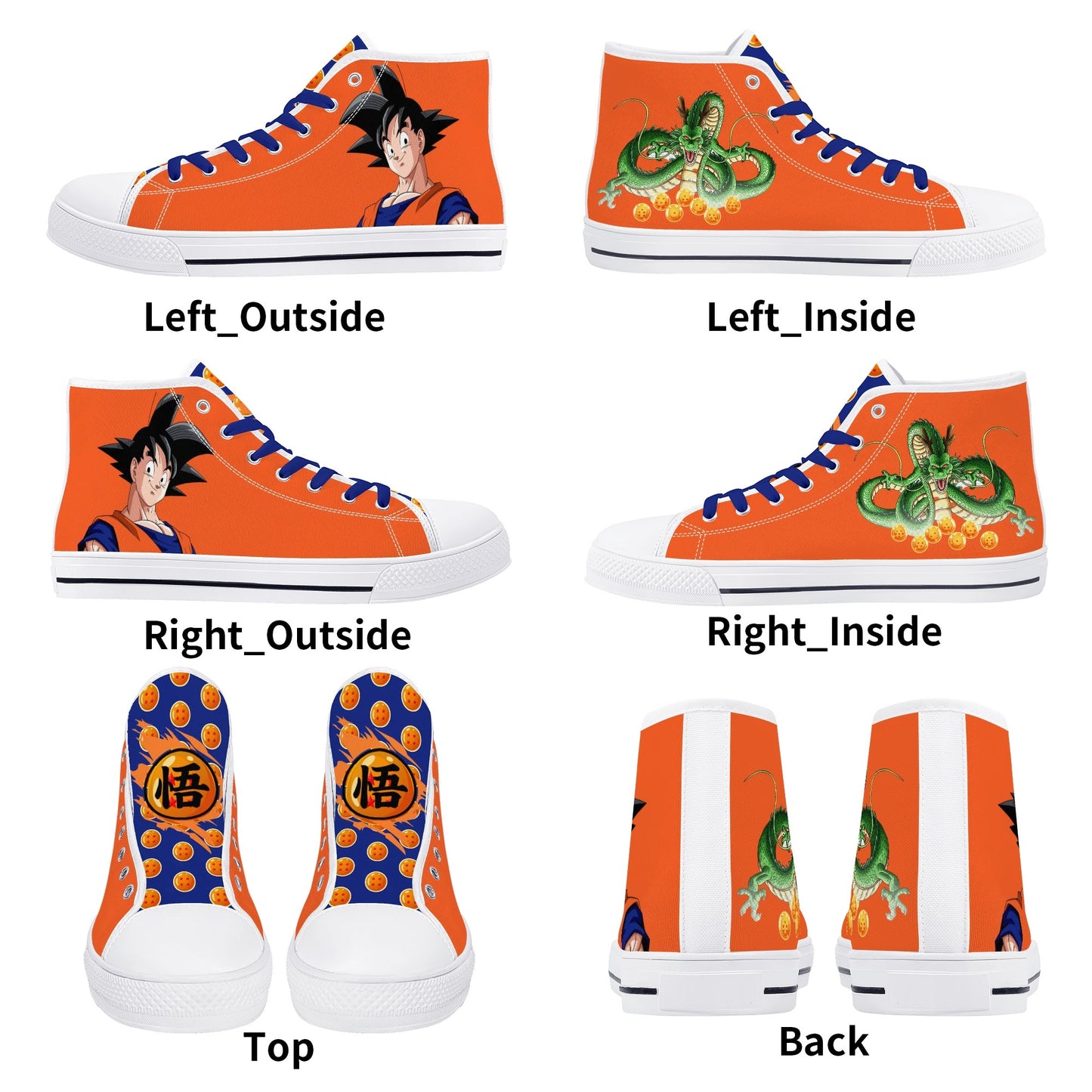 Stand out with the DBS Anime Womens High Top Canvas Shoes available at Hey Nugget. Grab yours today!