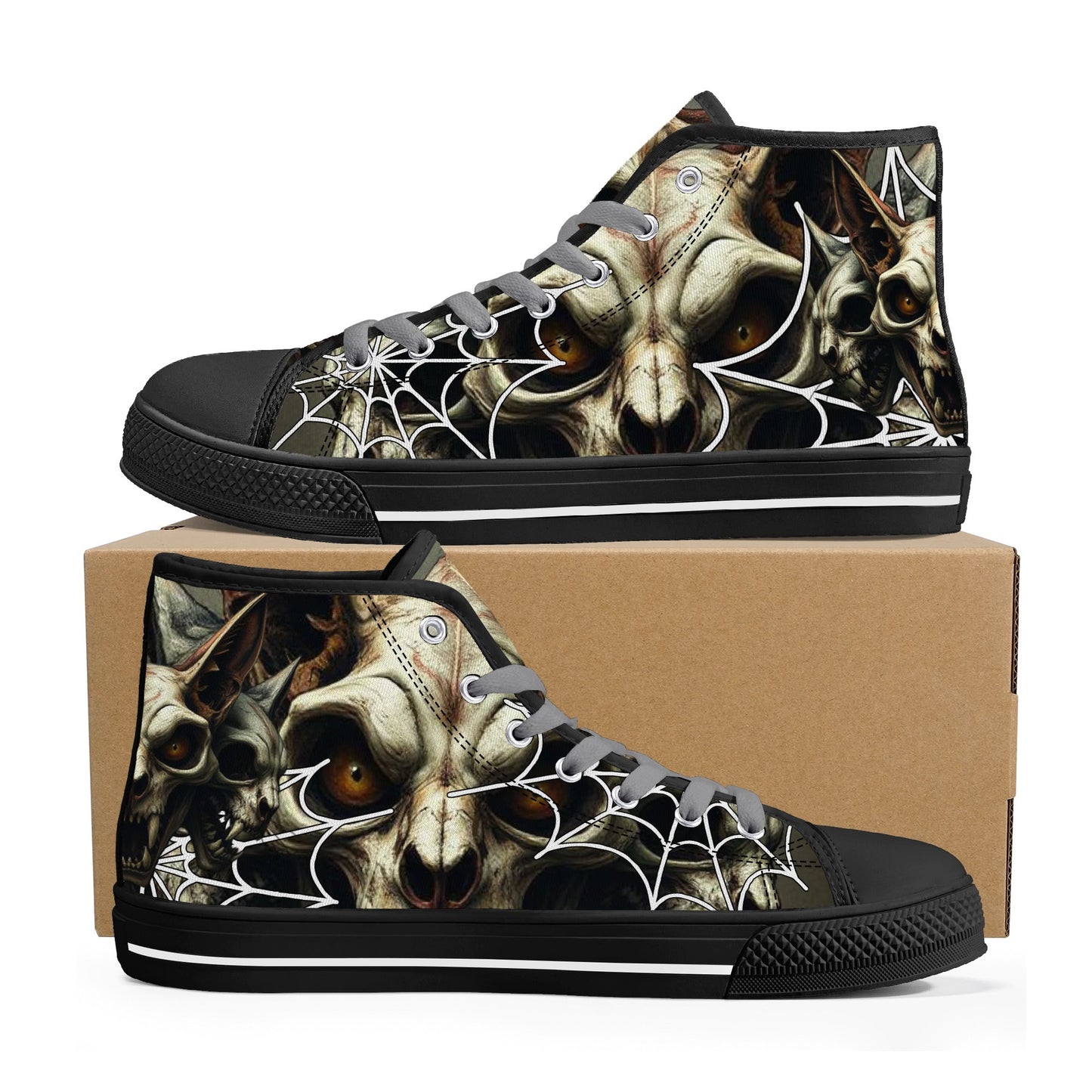 Stand out with the Meow All Evil Mens High Top Canvas Shoes available at Hey Nugget. Grab yours today!