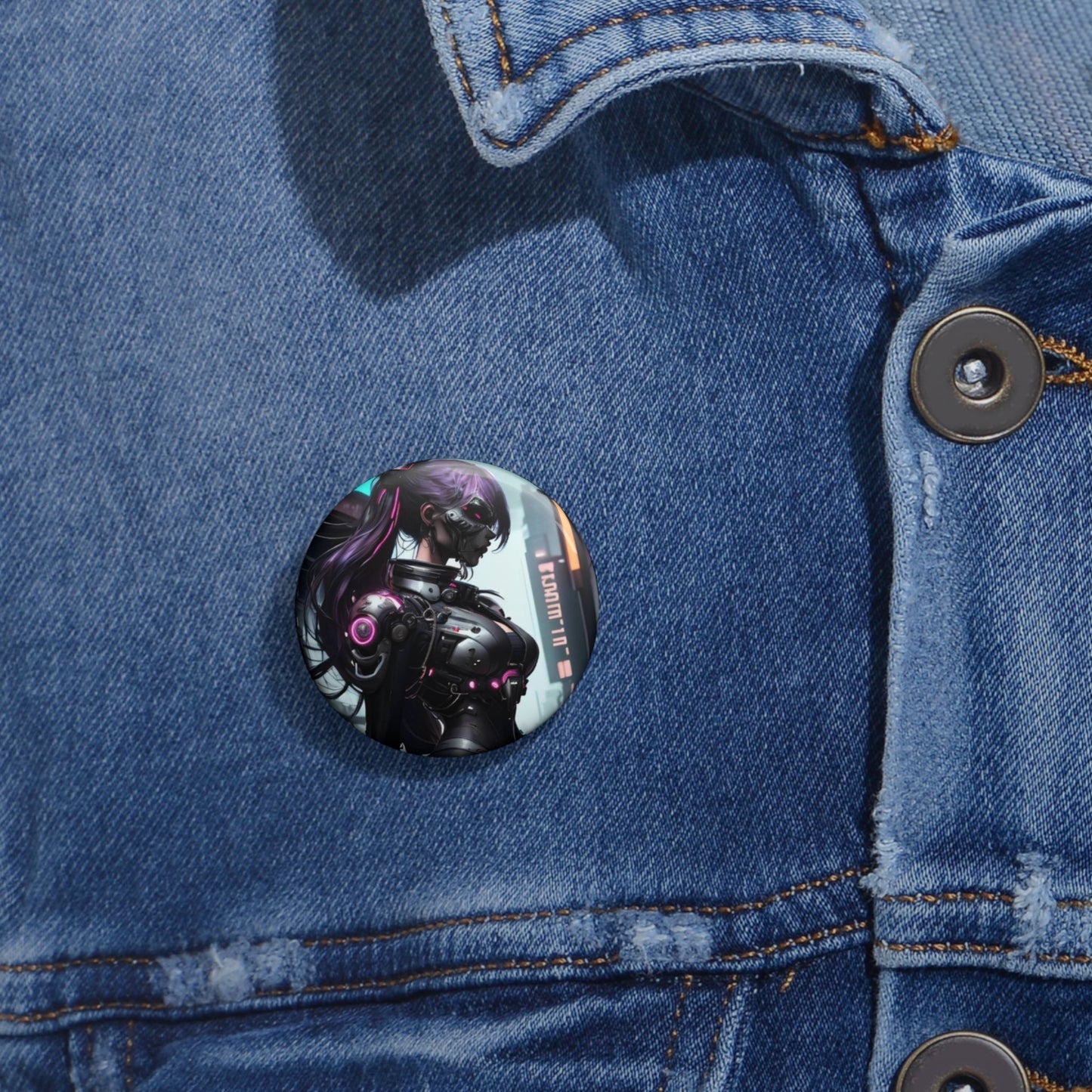 Stand out with the Cyber Twin Alpha Pin Buttons available at Hey Nugget. Grab yours today!