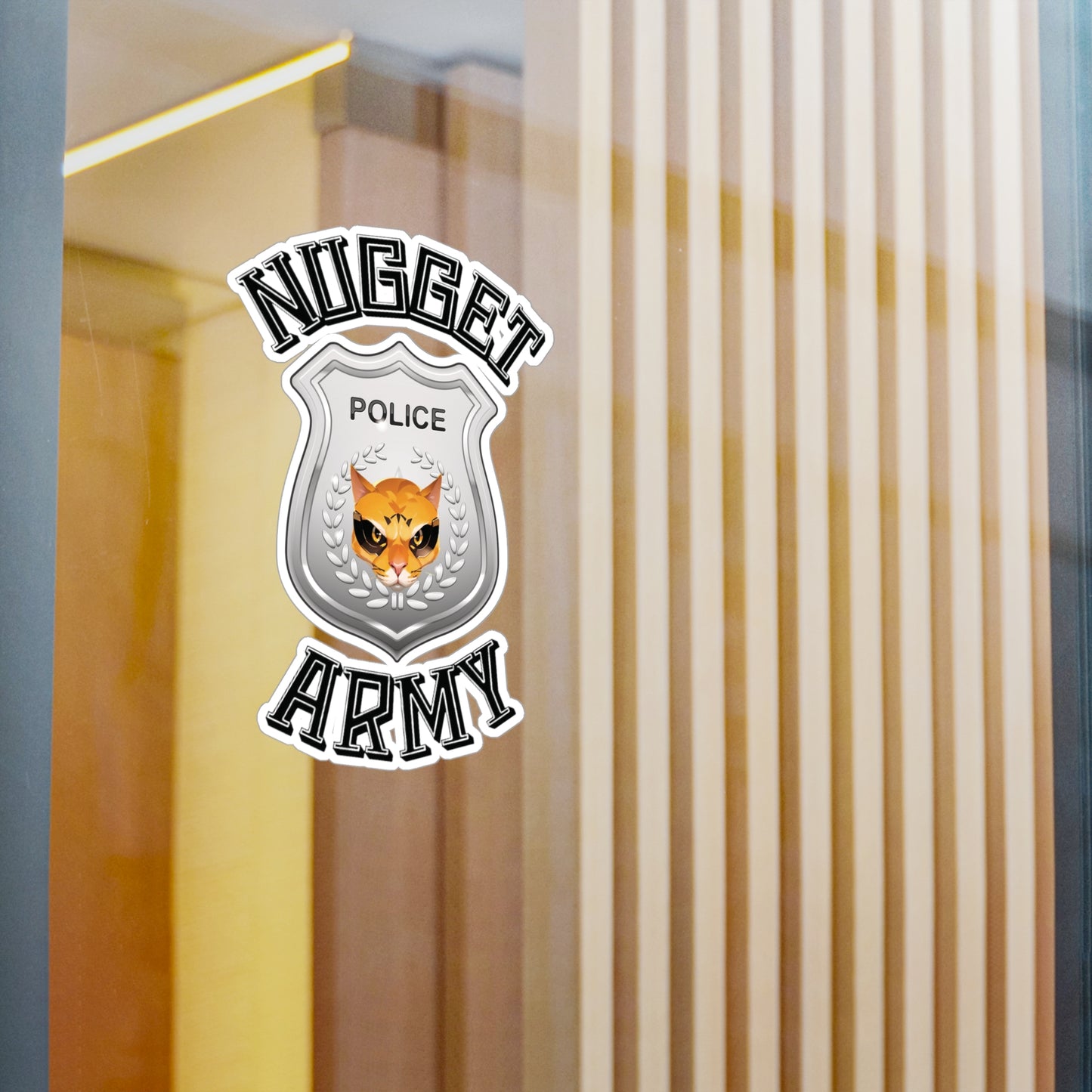 Stand out with the Nugget Army Police available at Hey Nugget. Grab yours today!