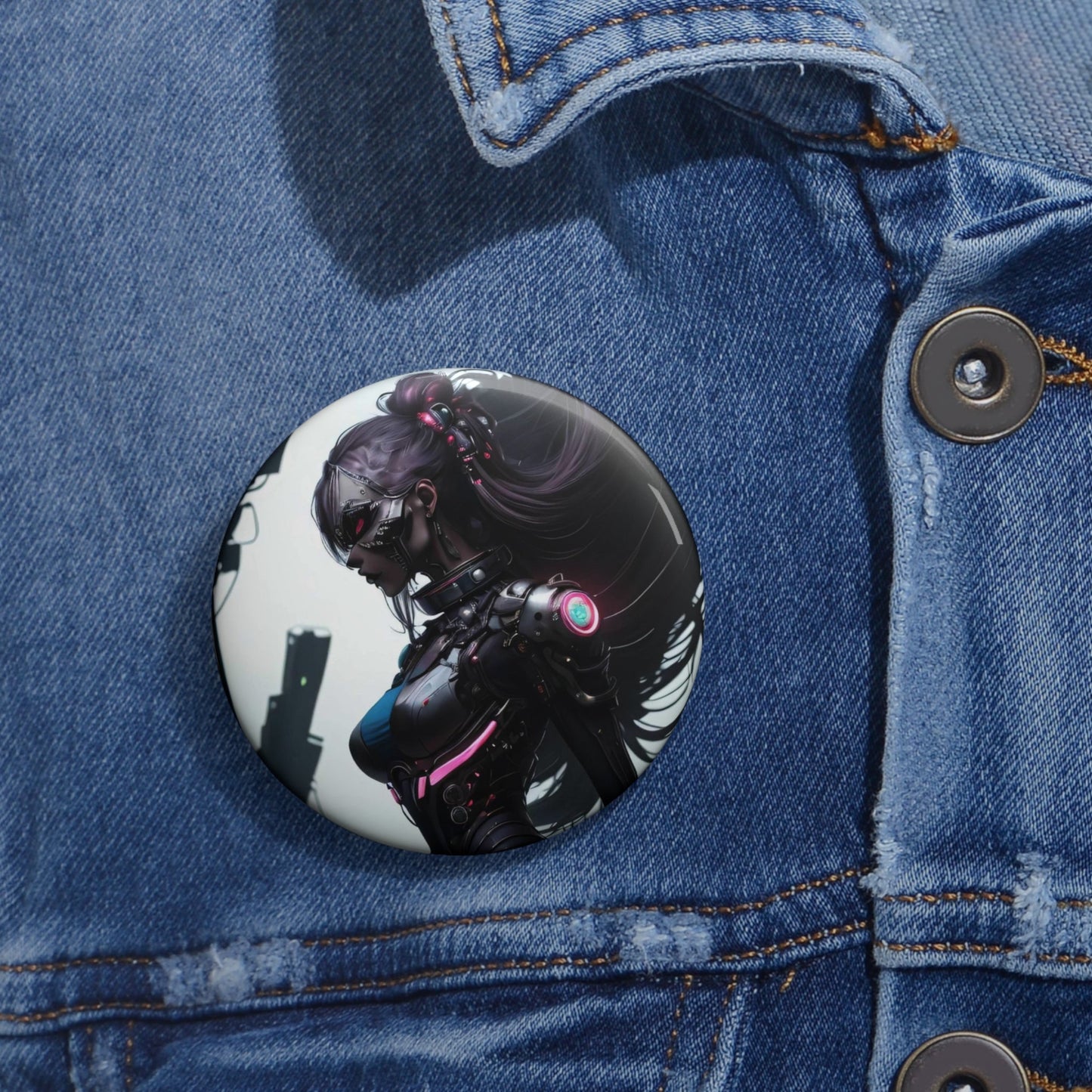 Stand out with the Cyber Twin Omega Pin Buttons available at Hey Nugget. Grab yours today!