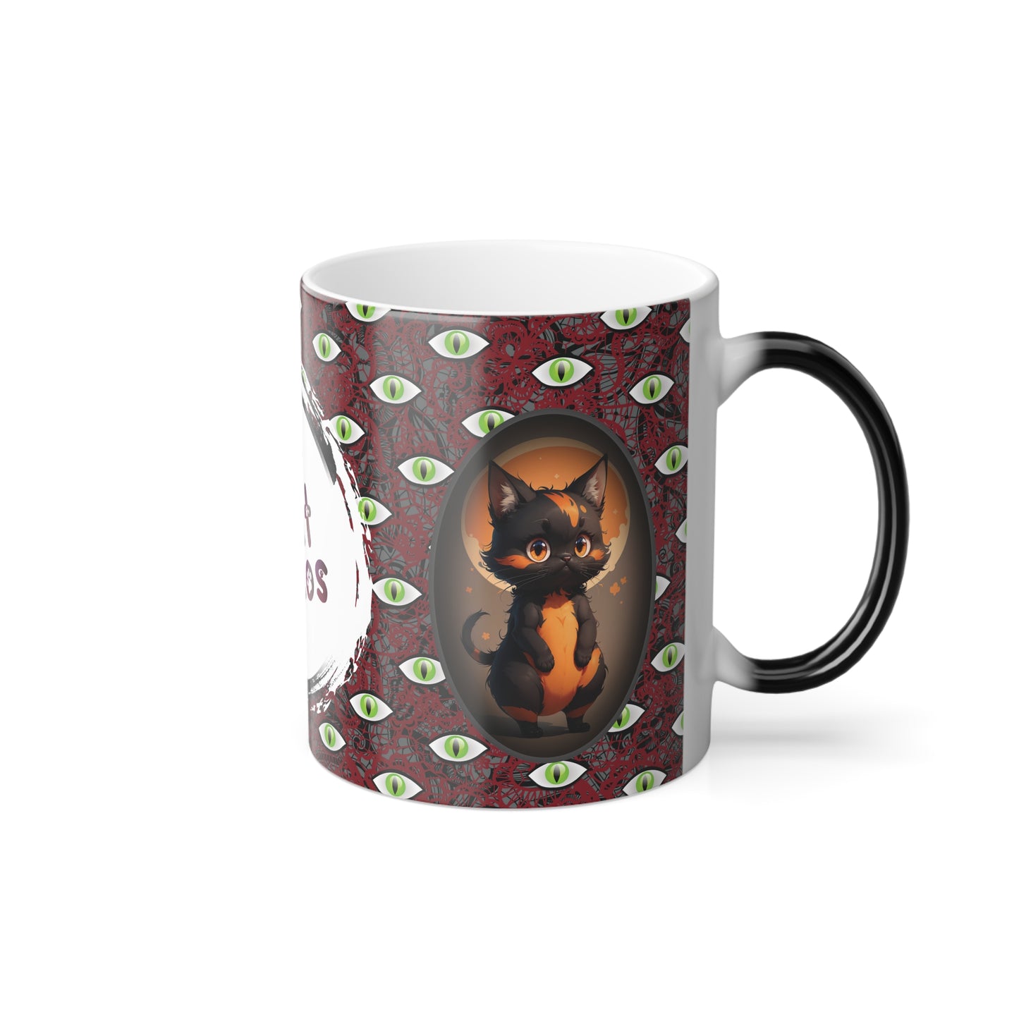 Stand out with the Black Cat Chaos Color Morphing Mug, 11oz available at Hey Nugget. Grab yours today!