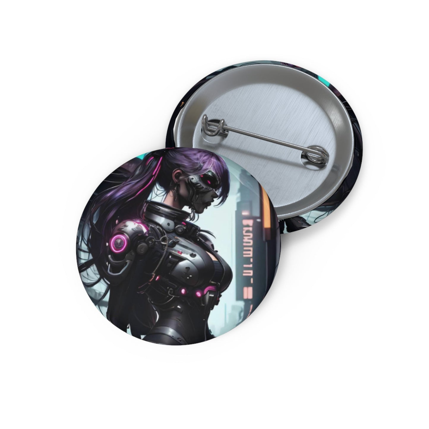 Stand out with the Cyber Twin Alpha Pin Buttons available at Hey Nugget. Grab yours today!