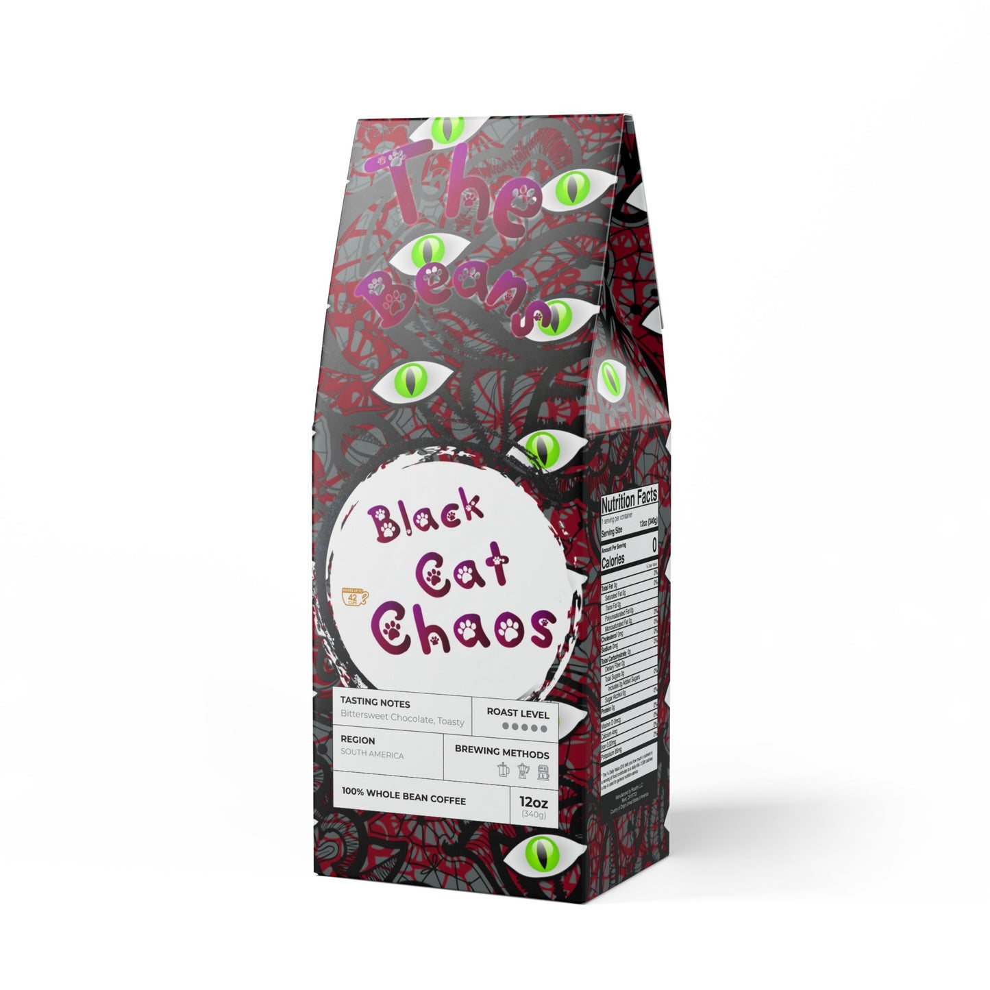 Stand out with the The Beans Black Cat Chaos (Dark French Roast) available at Hey Nugget. Grab yours today!