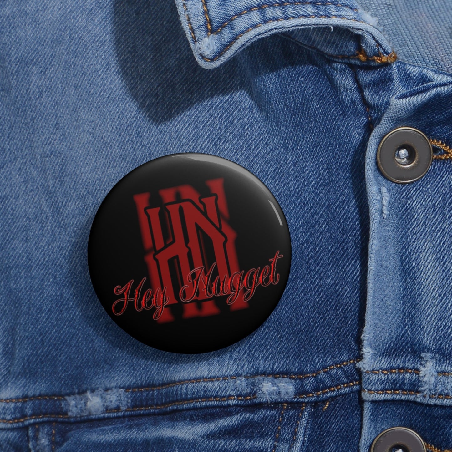 Stand out with the HN Pin Buttons available at Hey Nugget. Grab yours today!