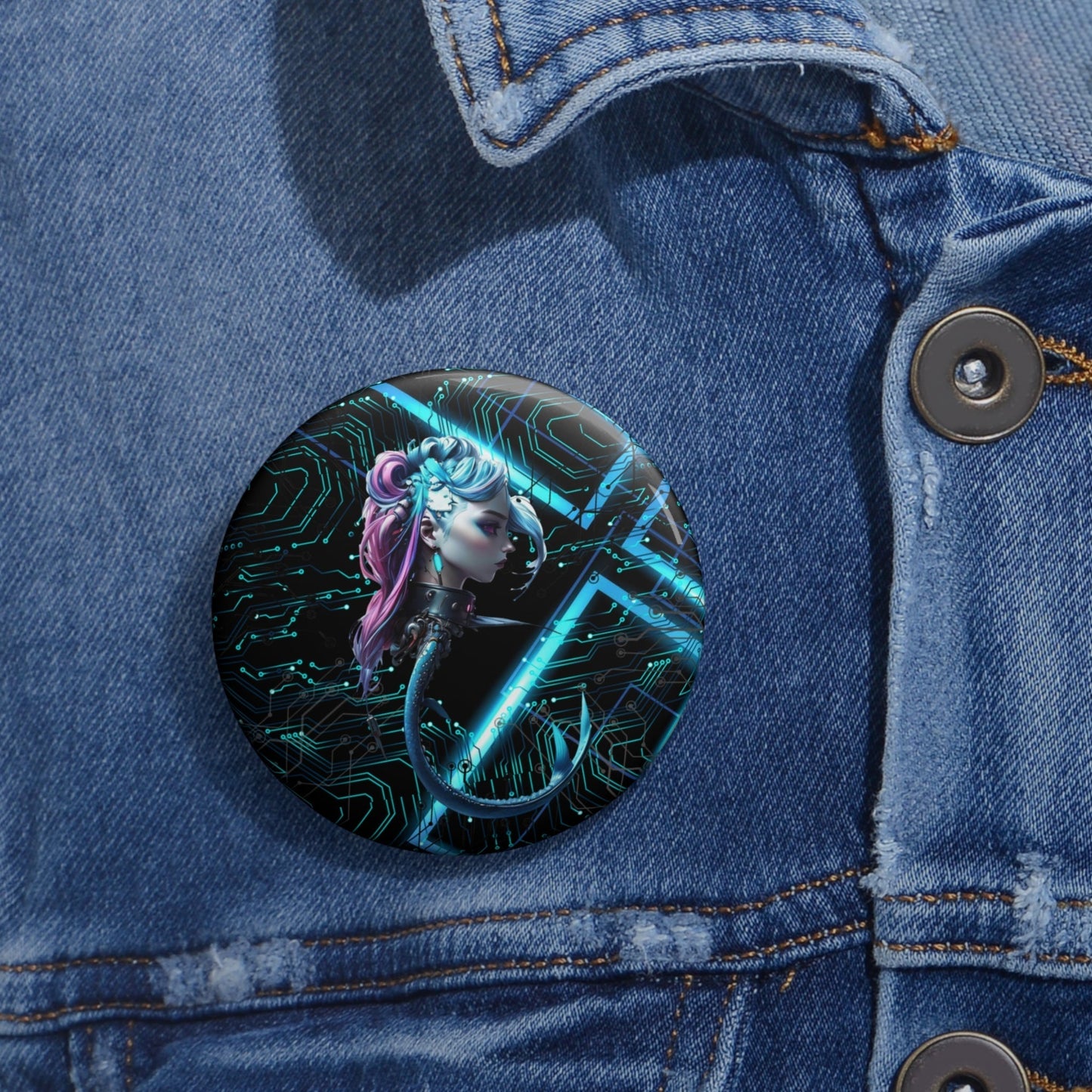 Stand out with the Cyber freak Pin Buttons available at Hey Nugget. Grab yours today!