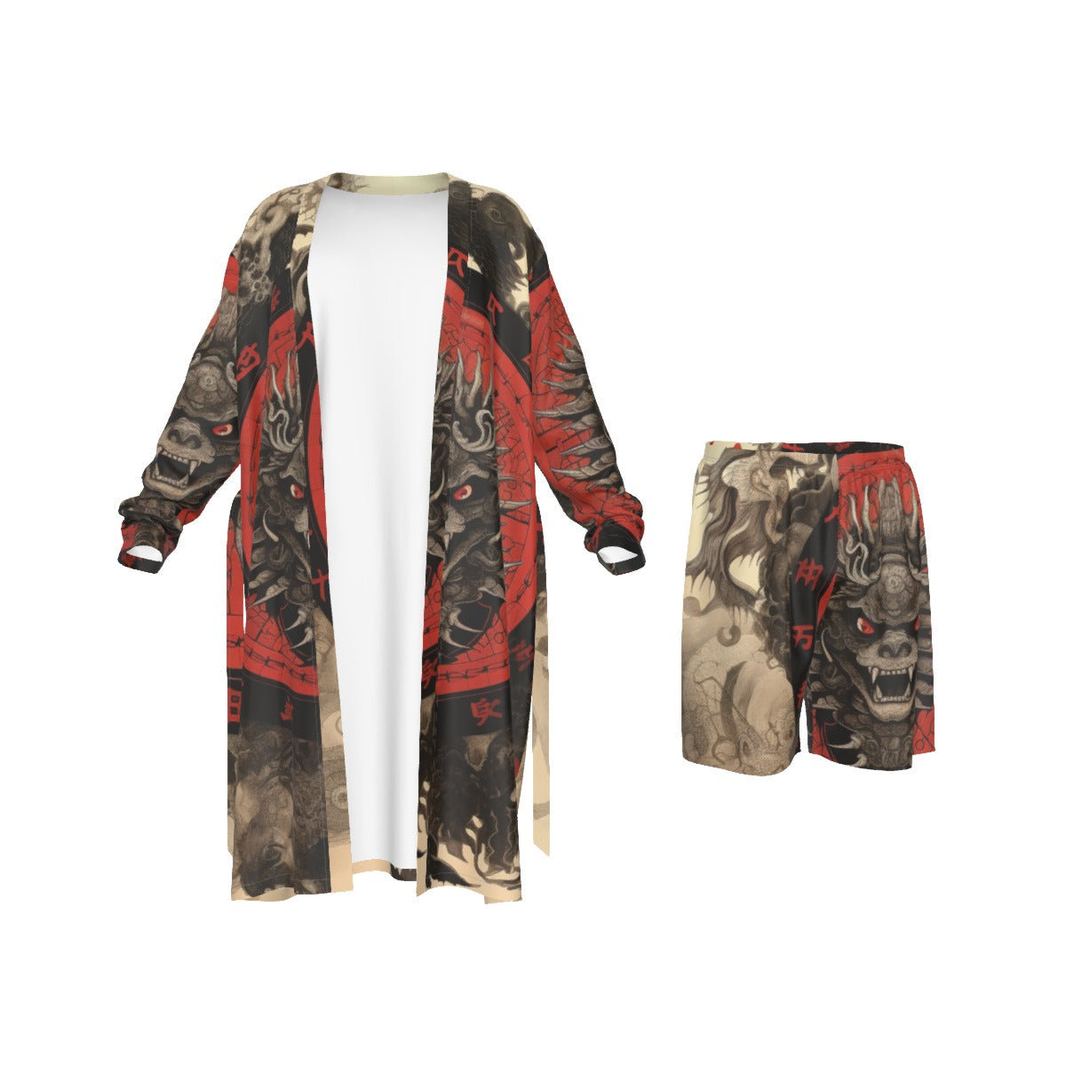 Stand out with the Tokyo Nugget Dragons Man's Long Kimono Pajamas Suit available at Hey Nugget. Grab yours today!