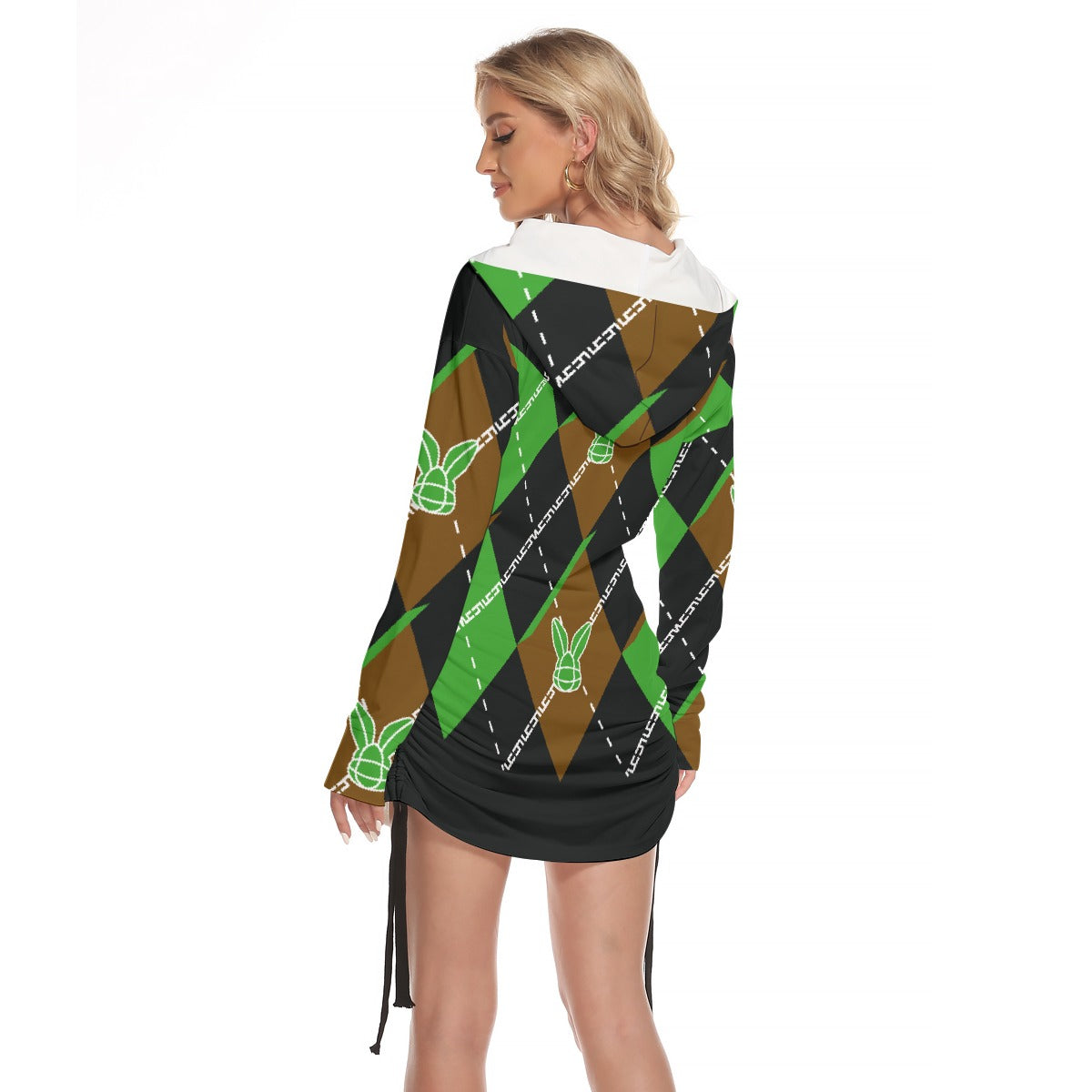 Stand out with the Women's One-shoulder Argyle Dress available at Hey Nugget. Grab yours today!