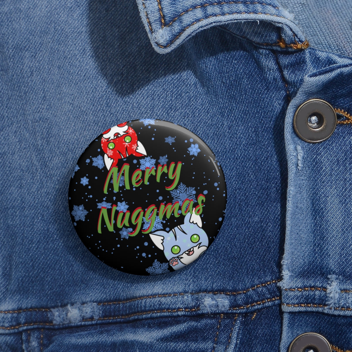 Stand out with the Nuggmas Custom Pin Buttons available at Hey Nugget. Grab yours today!
