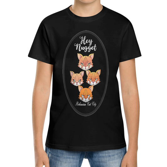 Stand out  with the  Bohemian Cat City Kids Short Sleeve T-Shirt  available at Hey Nugget. Grab yours today!