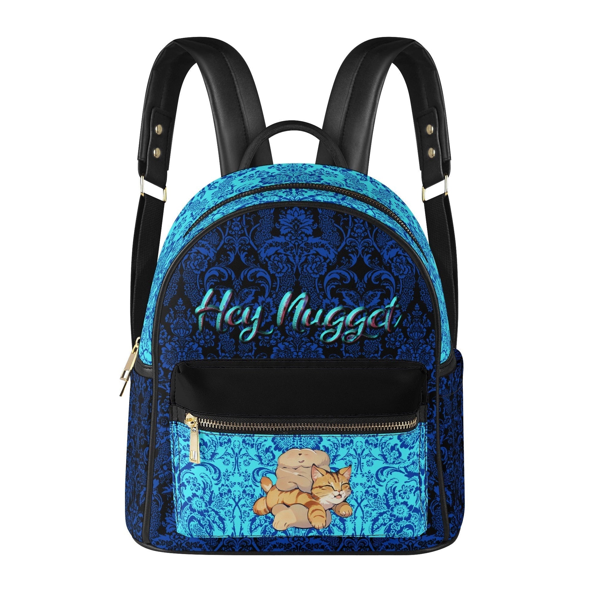 Stand out  with the  Blue Lace Casual PU Backpack  available at Hey Nugget. Grab yours today!
