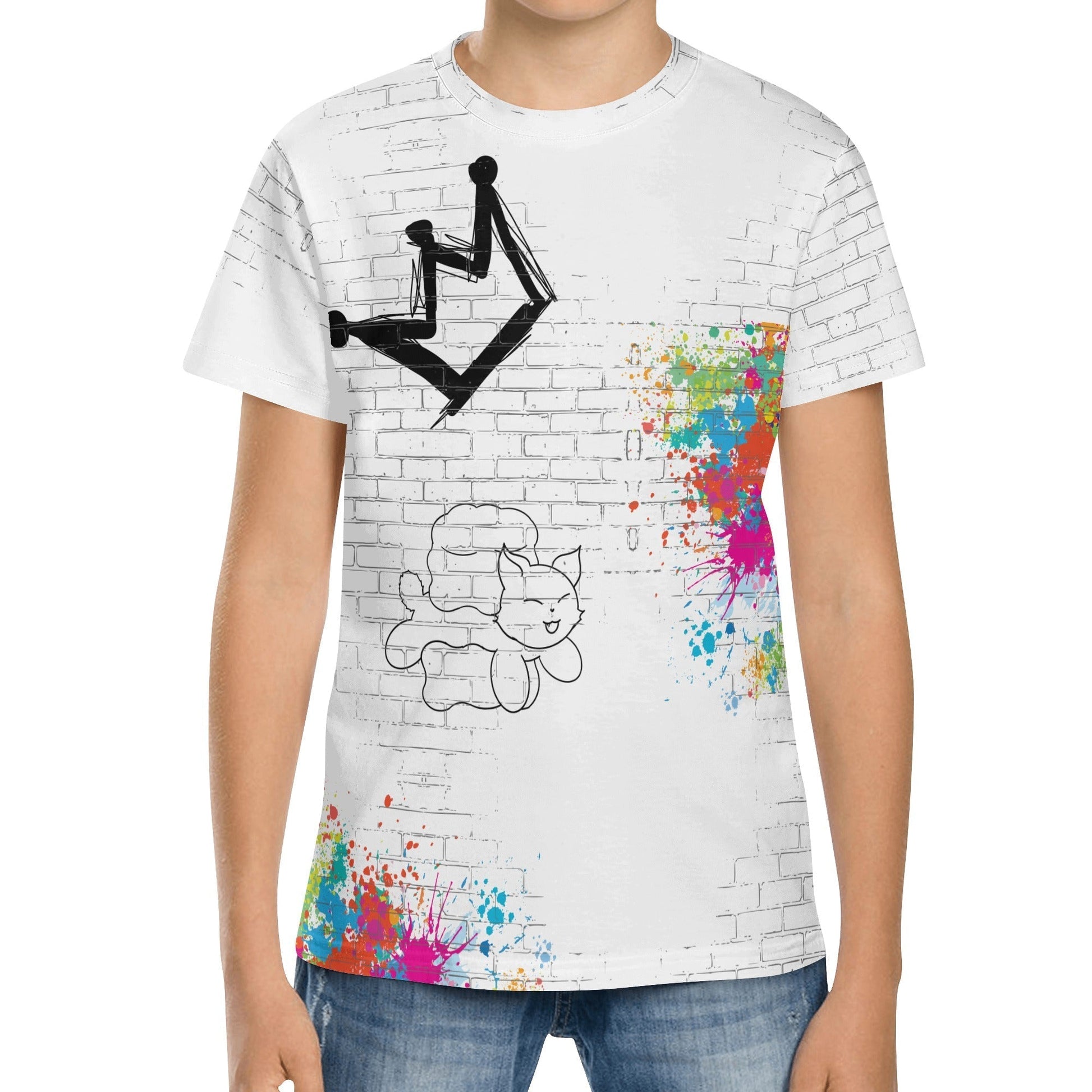 Stand out  with the  Street style Kids Short Sleeve T-Shirt  available at Hey Nugget. Grab yours today!
