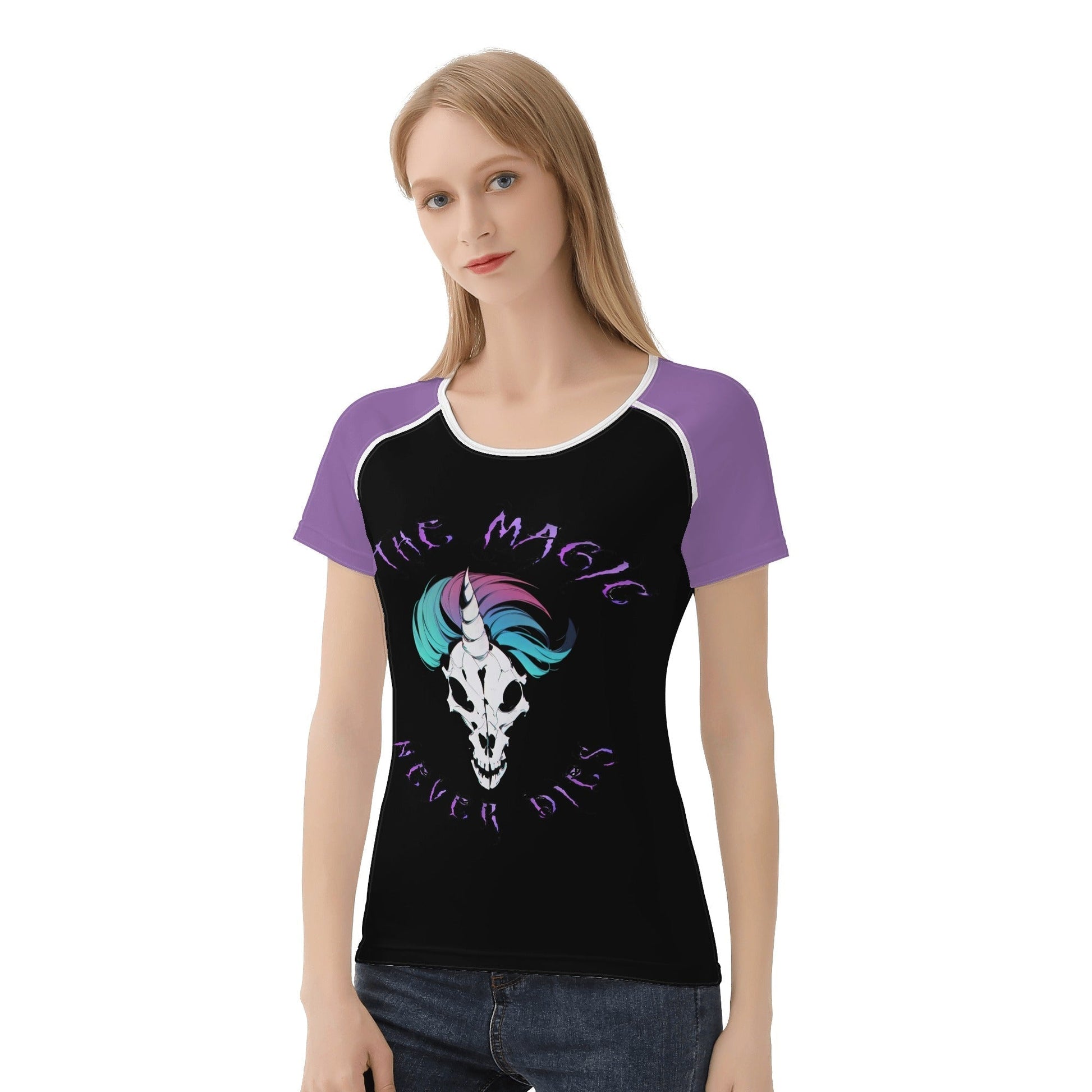 Stand out  with the  The Magic Never Dies Womens  T shirt  available at Hey Nugget. Grab yours today!