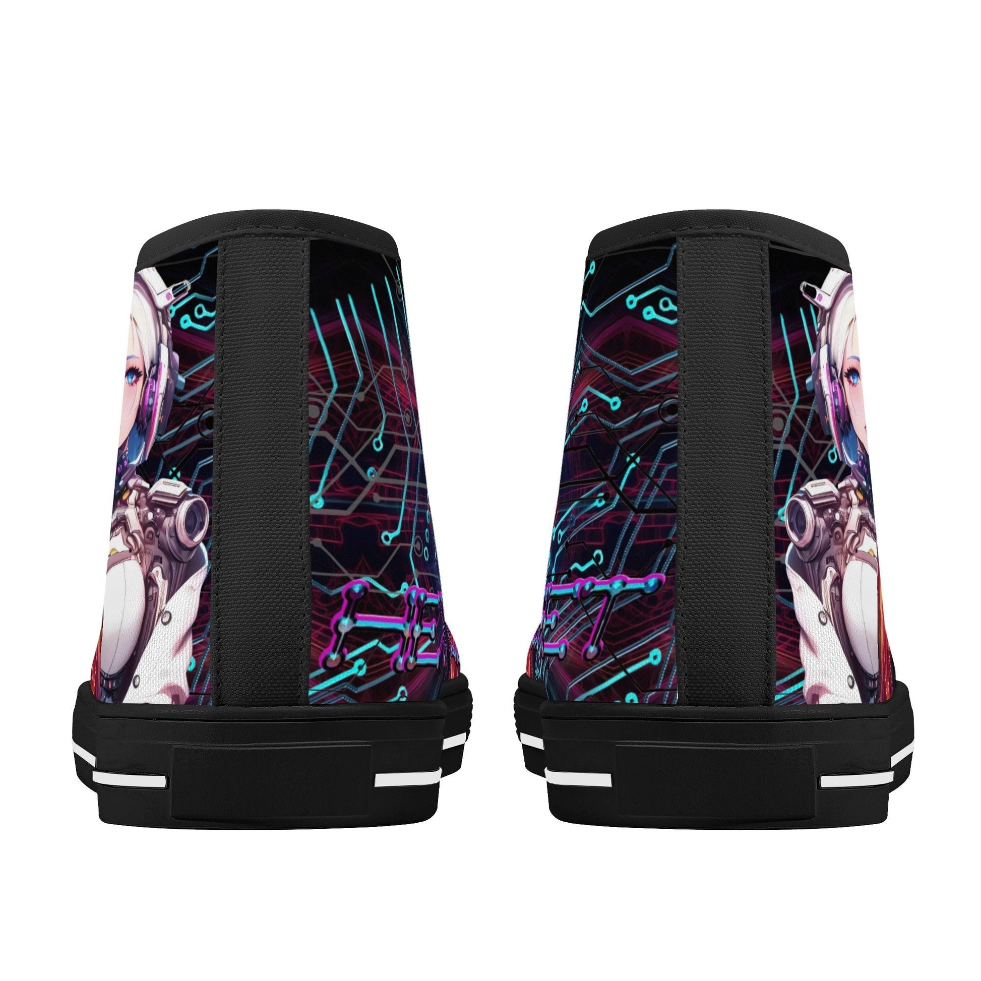 Stand out  with the  Cyber Princess Mens High Top Canvas Shoes  available at Hey Nugget. Grab yours today!