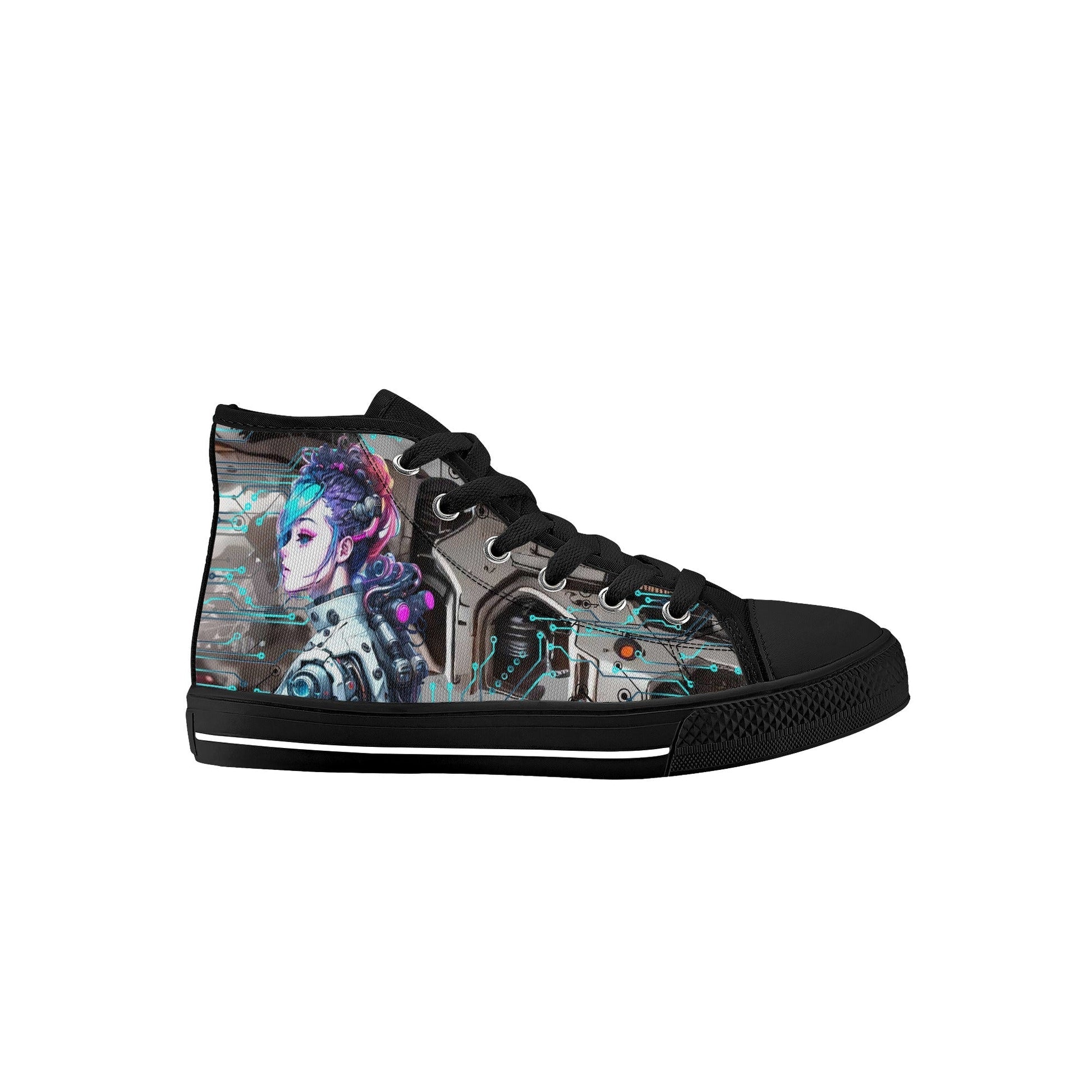 Stand out  with the  Cyber Freak Kids High Top Canvas Shoes  available at Hey Nugget. Grab yours today!