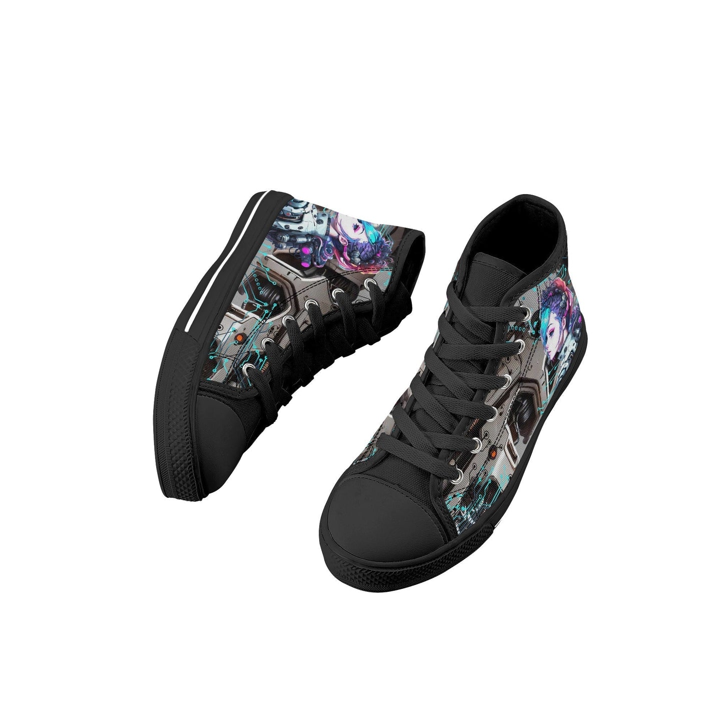 Stand out  with the  Cyber Freak Kids High Top Canvas Shoes  available at Hey Nugget. Grab yours today!