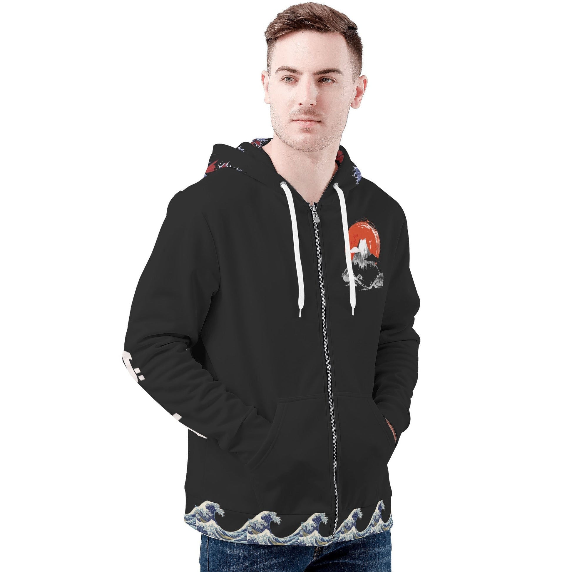 Stand out  with the  Tokyo Nugget Mens Zip Hoodie  available at Hey Nugget. Grab yours today!