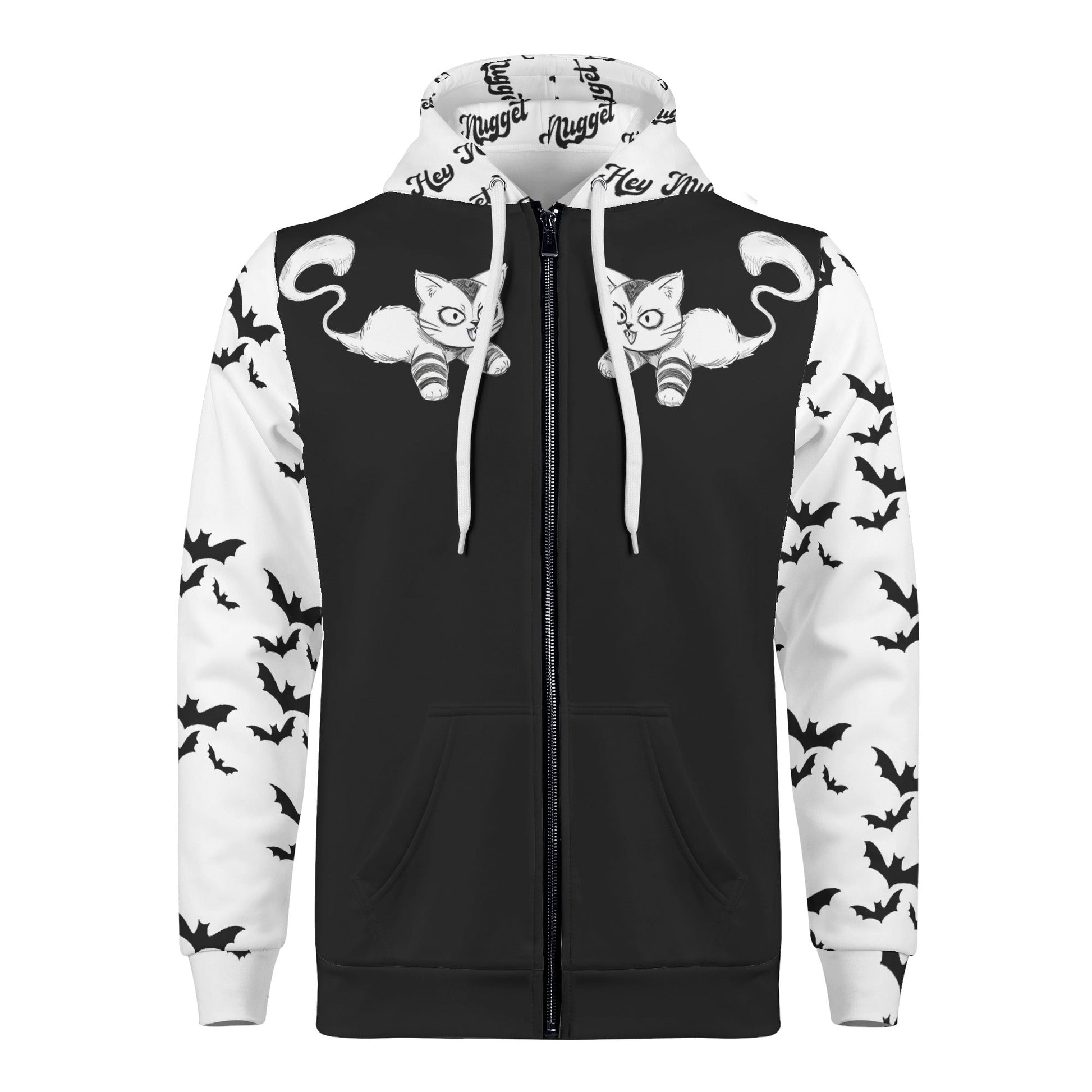Stand out  with the  Dark Night Mens Zip Hoodie  available at Hey Nugget. Grab yours today!