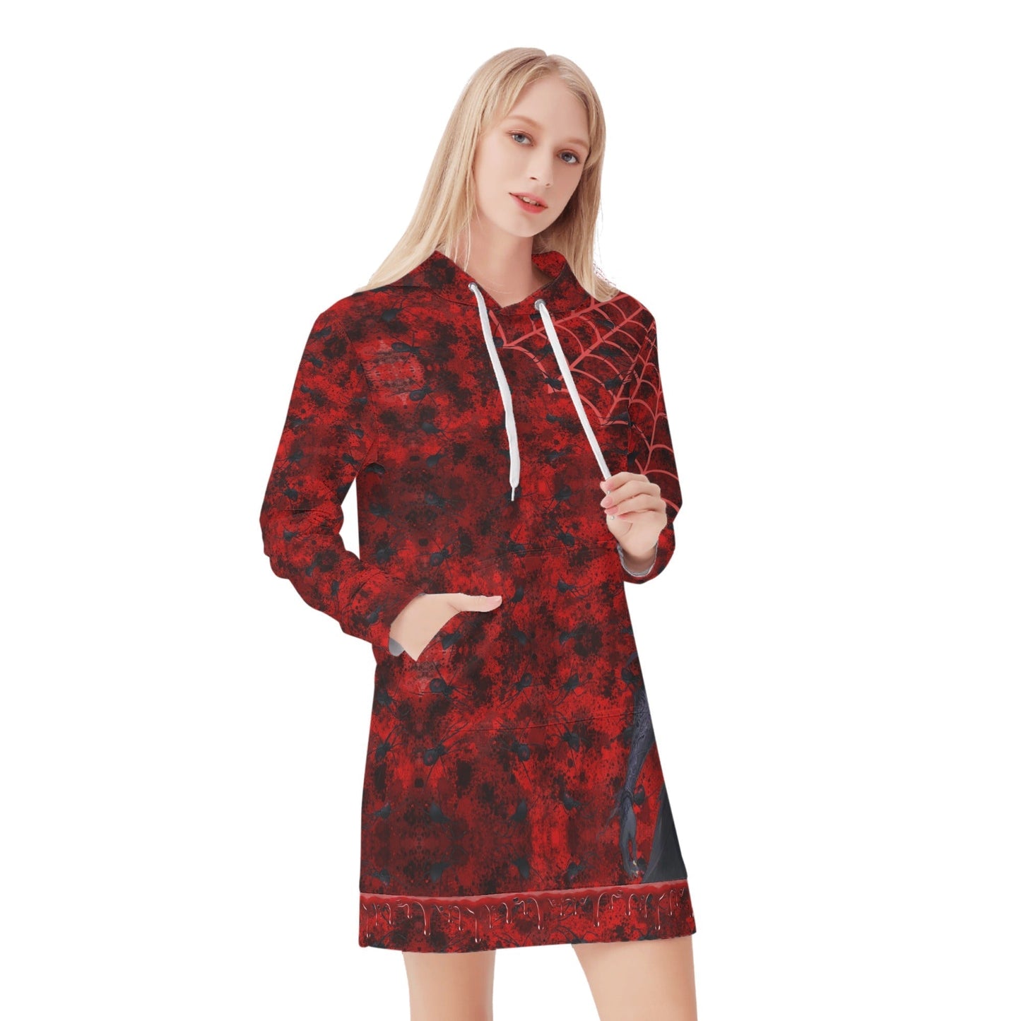 Stand out  with the  Spider Queen Womens Hoodie Dress  available at Hey Nugget. Grab yours today!