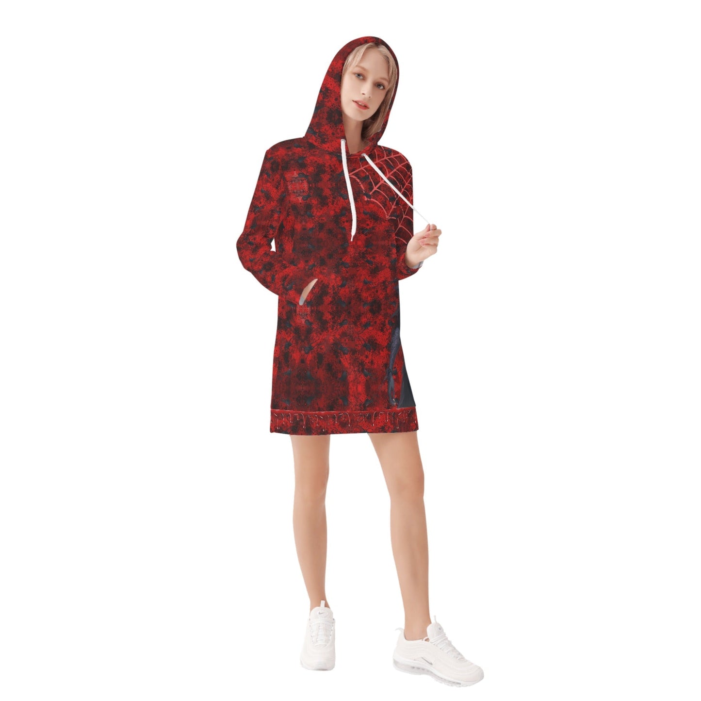 Stand out  with the  Spider Queen Womens Hoodie Dress  available at Hey Nugget. Grab yours today!