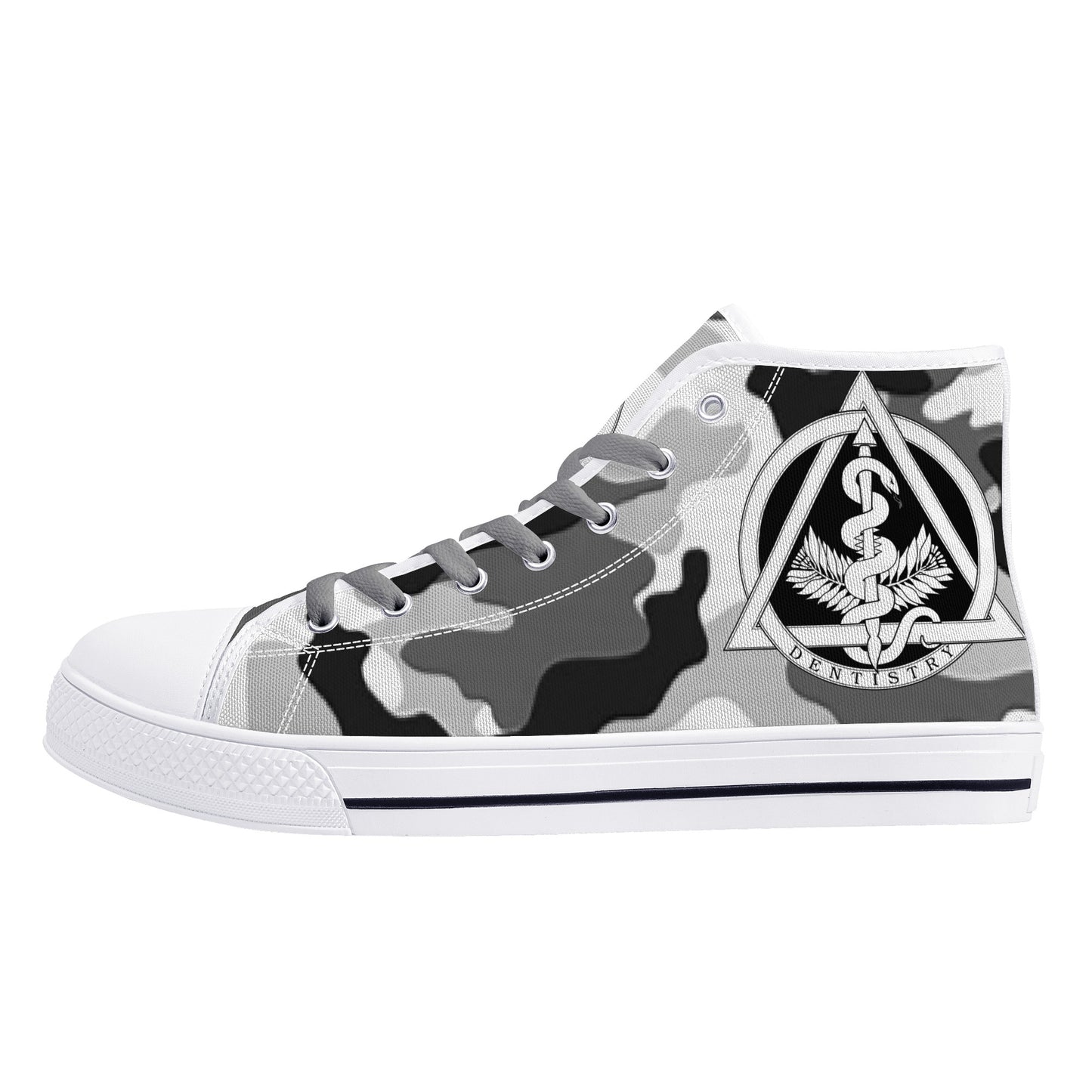 Stand out  with the  Nugget Army Dental Womens High Top Canvas Shoes  available at Hey Nugget. Grab yours today!