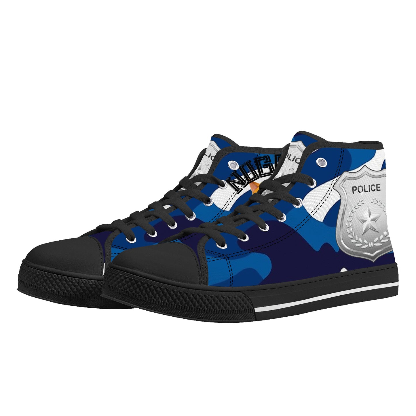 Stand out  with the  Nugget Army Police Mens High Top Canvas Shoes  available at Hey Nugget. Grab yours today!