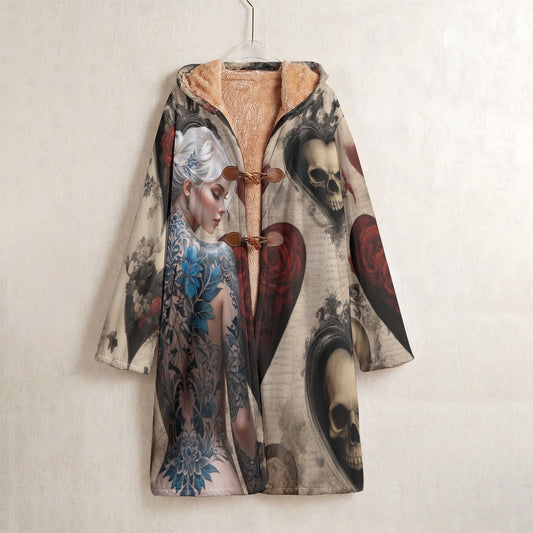 Not your Nana's Horn Button Long Fleece Windbreaker