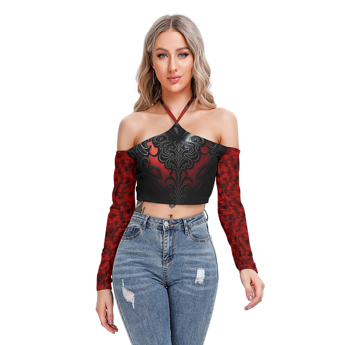 Stand out  with the  Queen of Hearts Halter Lace-up Top  available at Hey Nugget. Grab yours today!