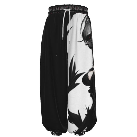 Stand out  with the  Lady of night Unisex Lantern Pants  available at Hey Nugget. Grab yours today!