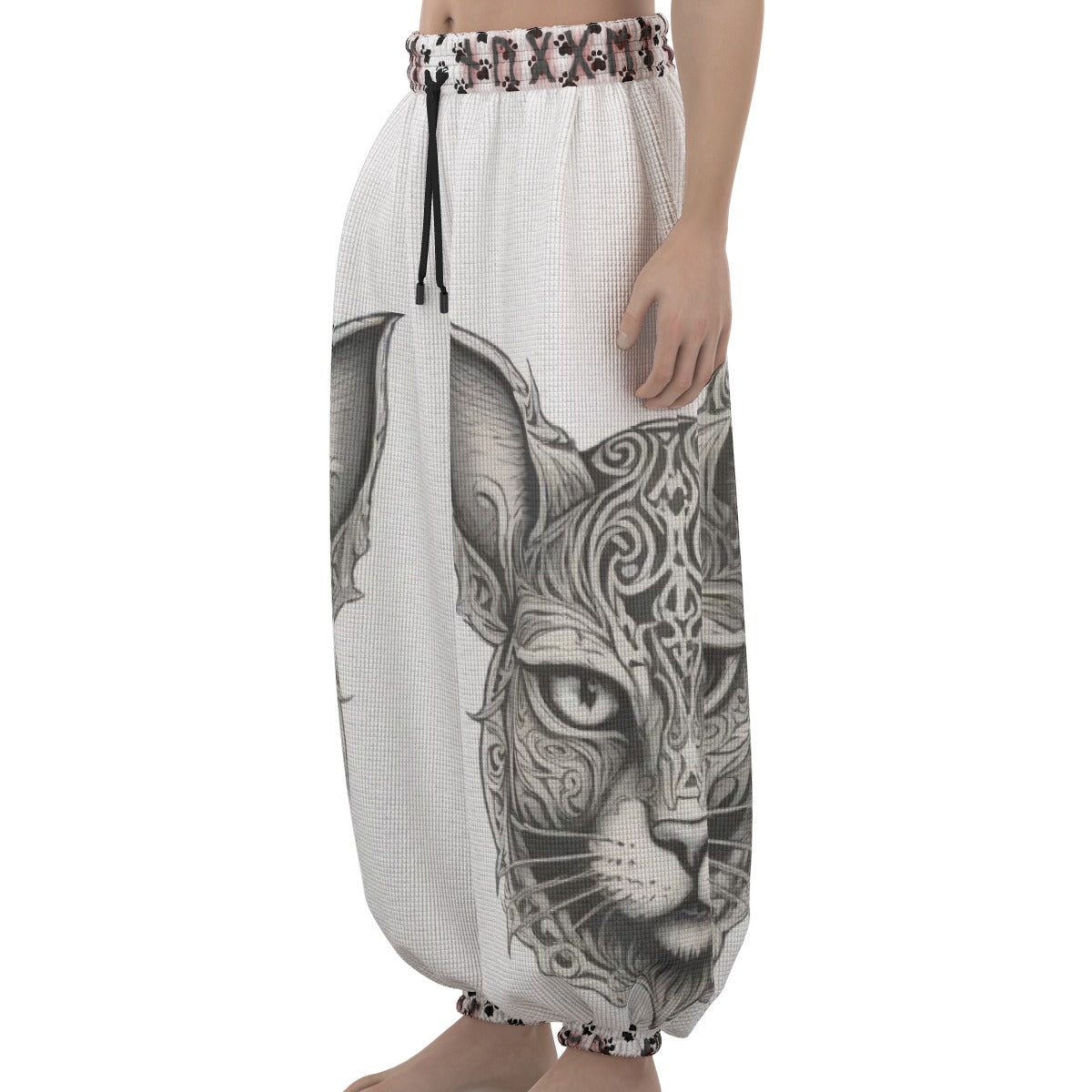 Stand out  with the  Nordic Kitty Unisex Lantern Pants  available at Hey Nugget. Grab yours today!