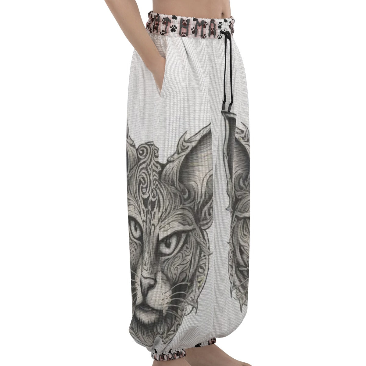 Stand out  with the  Nordic Kitty Unisex Lantern Pants  available at Hey Nugget. Grab yours today!