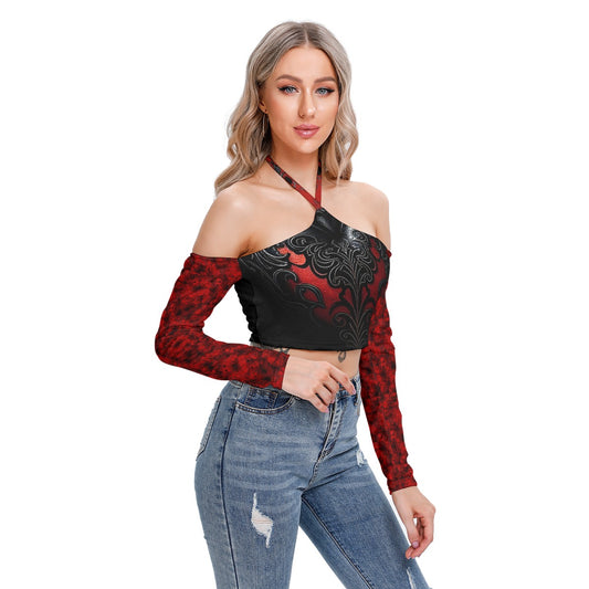 Stand out  with the  Queen of Hearts Halter Lace-up Top  available at Hey Nugget. Grab yours today!