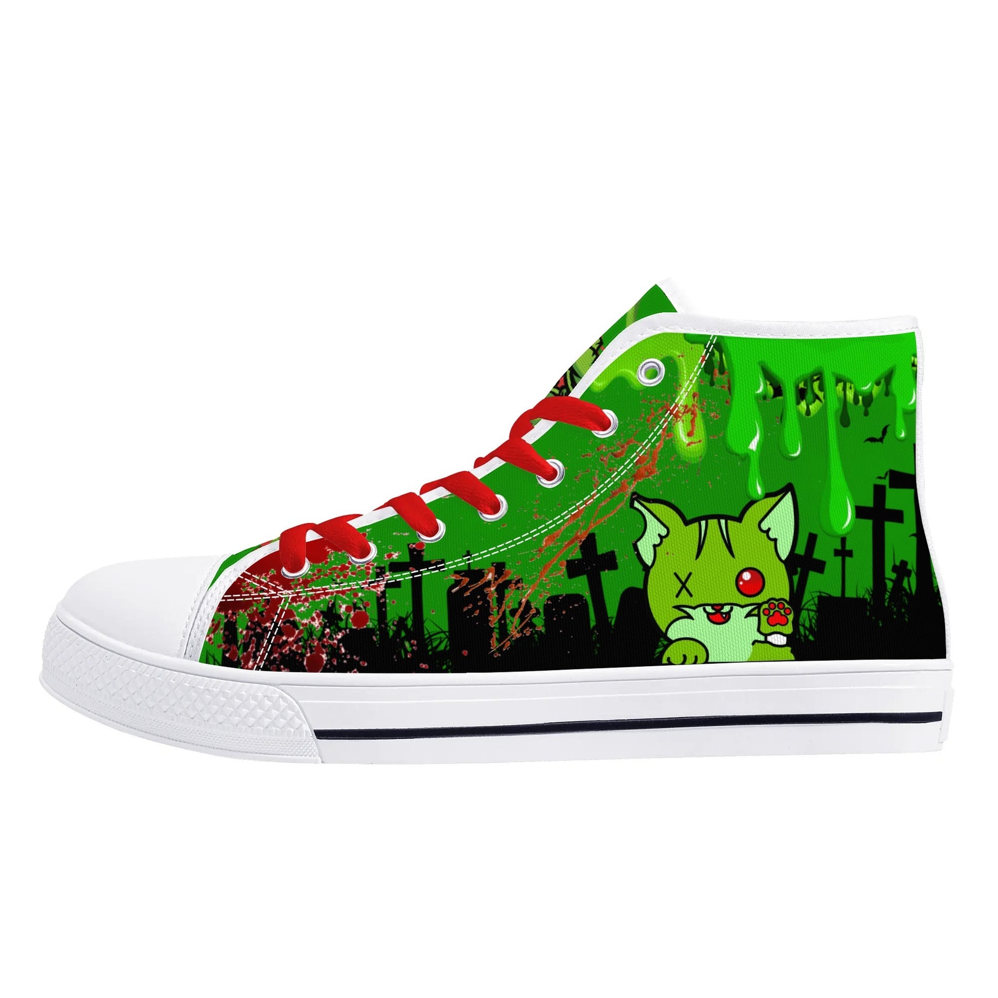 Stand out  with the  Zombified Womens High Top Canvas Shoes  available at Hey Nugget. Grab yours today!