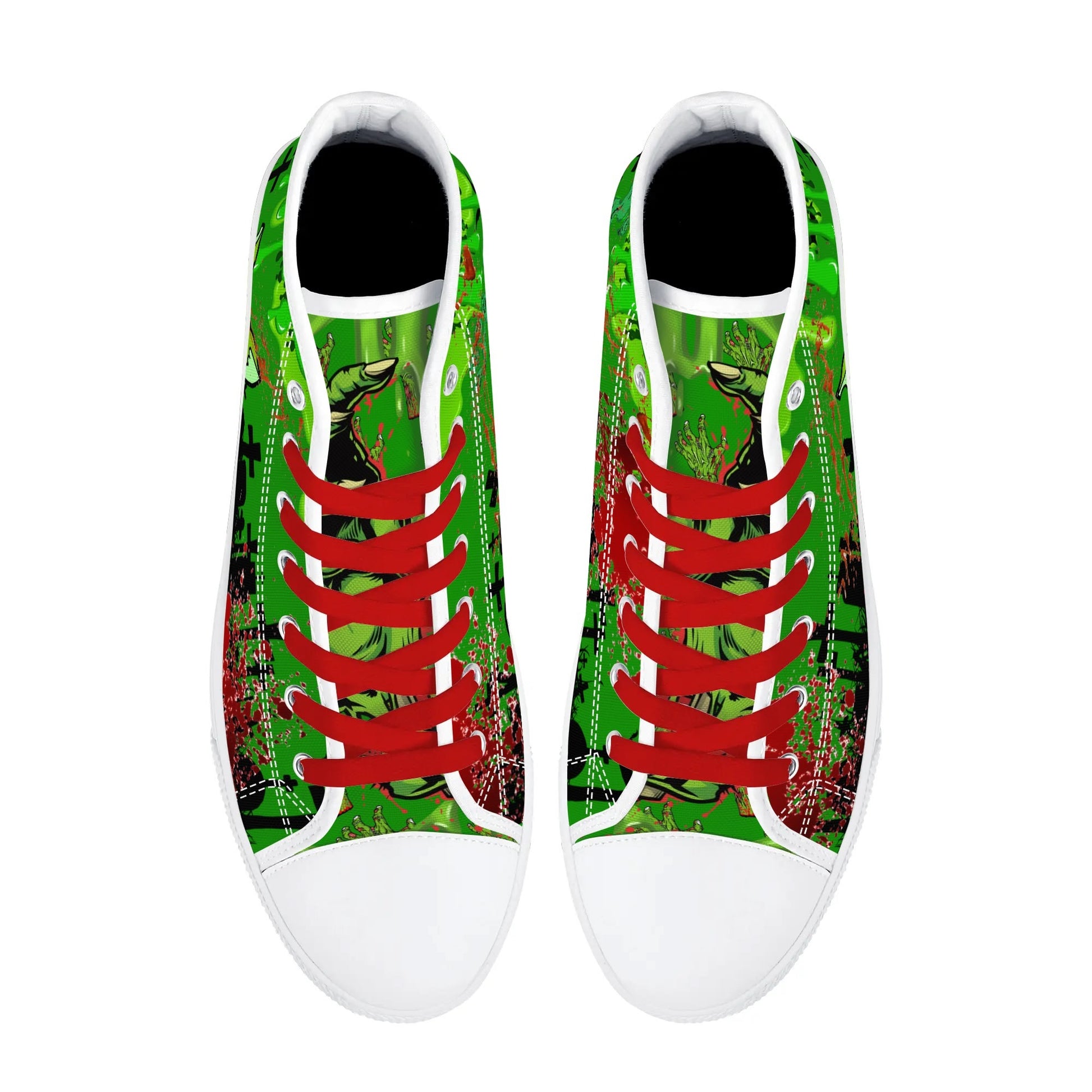 Stand out  with the  Zombified Womens High Top Canvas Shoes  available at Hey Nugget. Grab yours today!