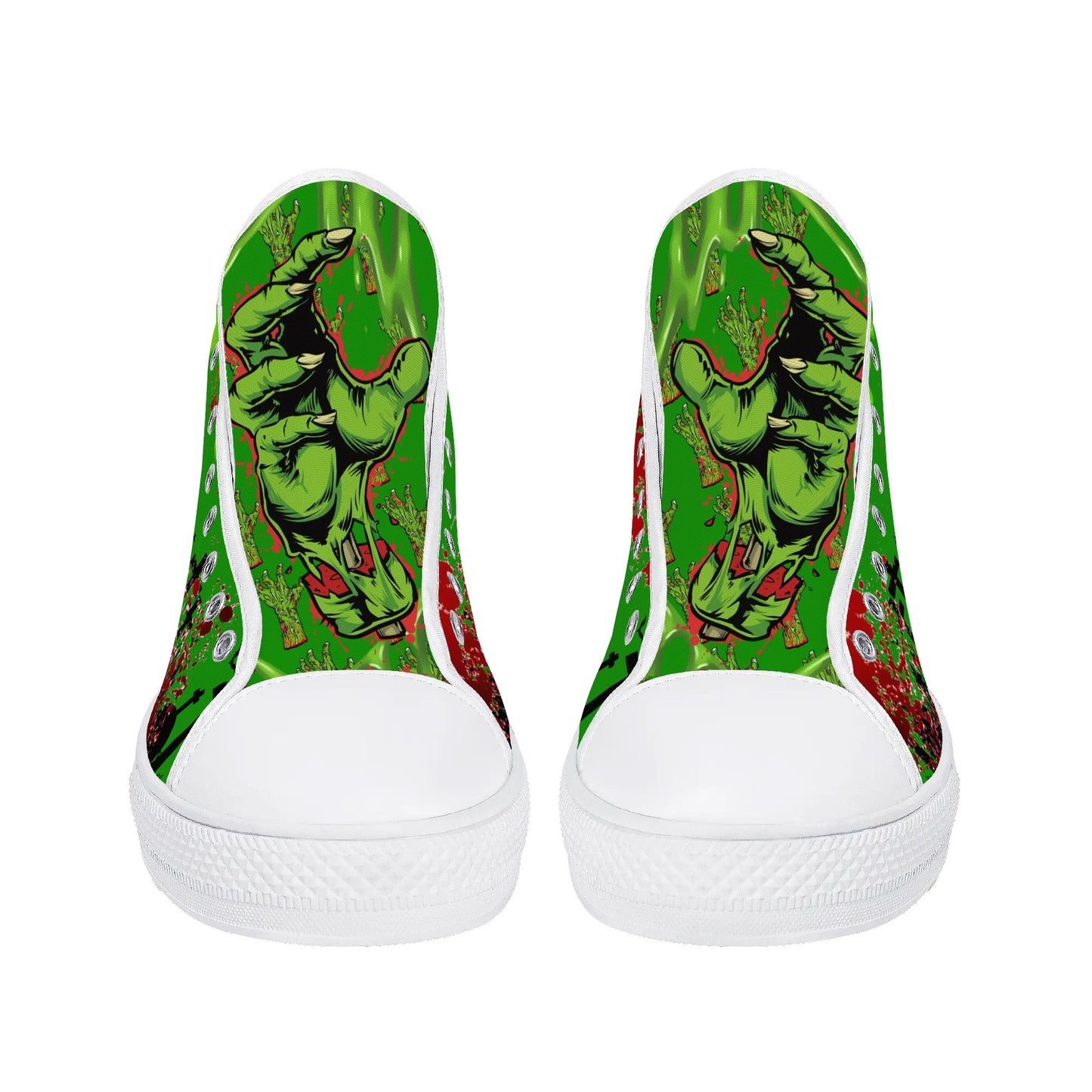 Stand out  with the  Zombified Womens High Top Canvas Shoes  available at Hey Nugget. Grab yours today!