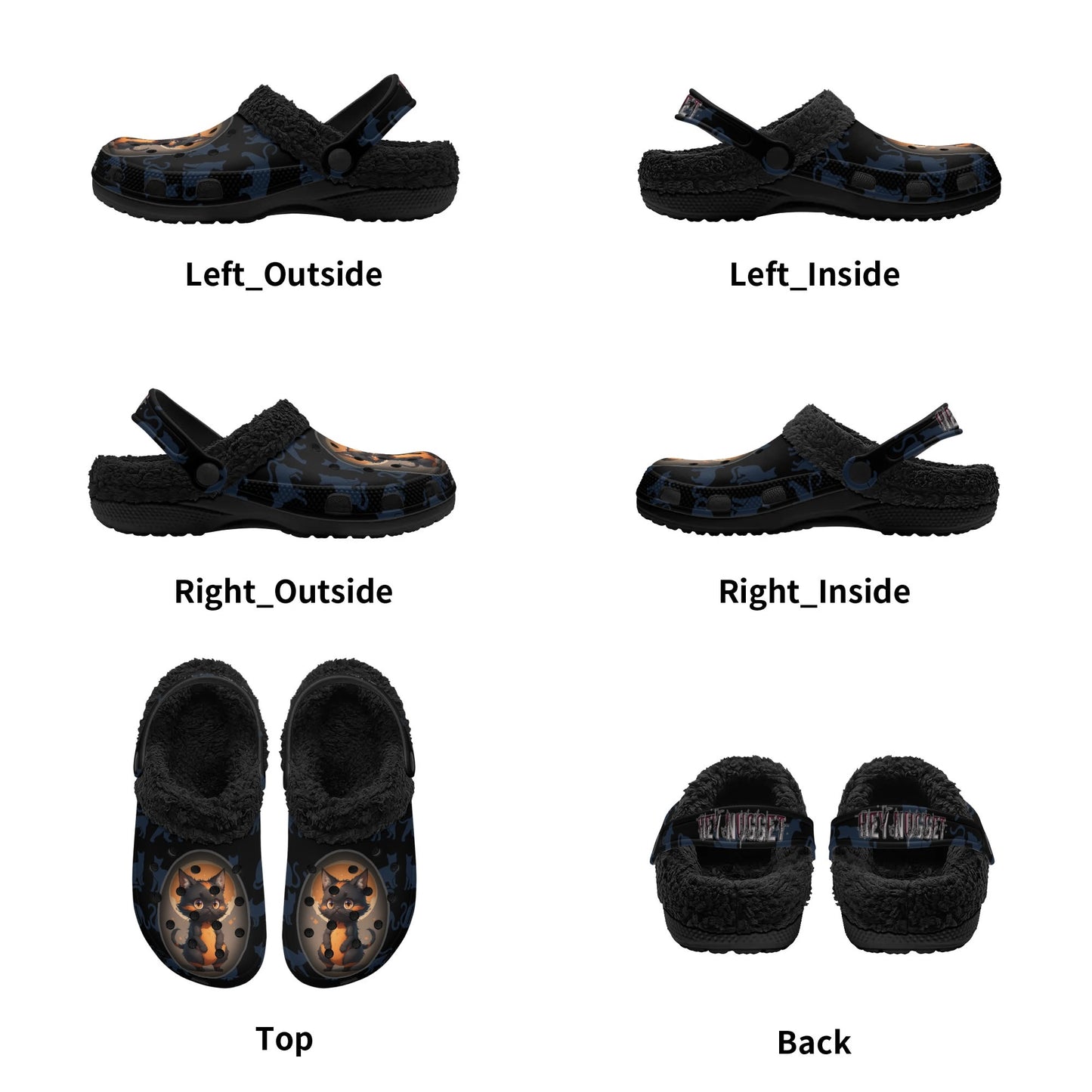 Stand out  with the  Black Cat Chaos Adults Black Winter Fur Lined house shoes  available at Hey Nugget. Grab yours today!