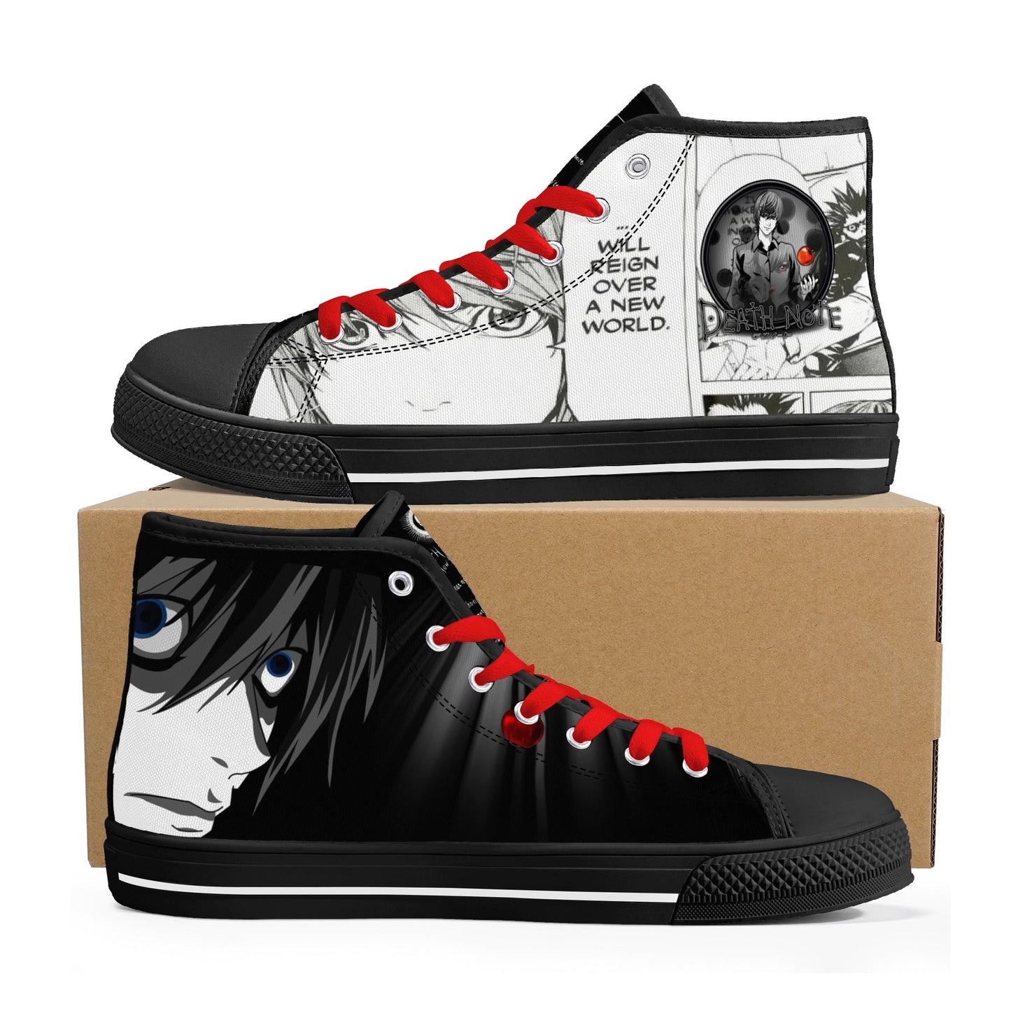 Stand out  with the  DN Anime Mens High Top Canvas Shoes  available at Hey Nugget. Grab yours today!