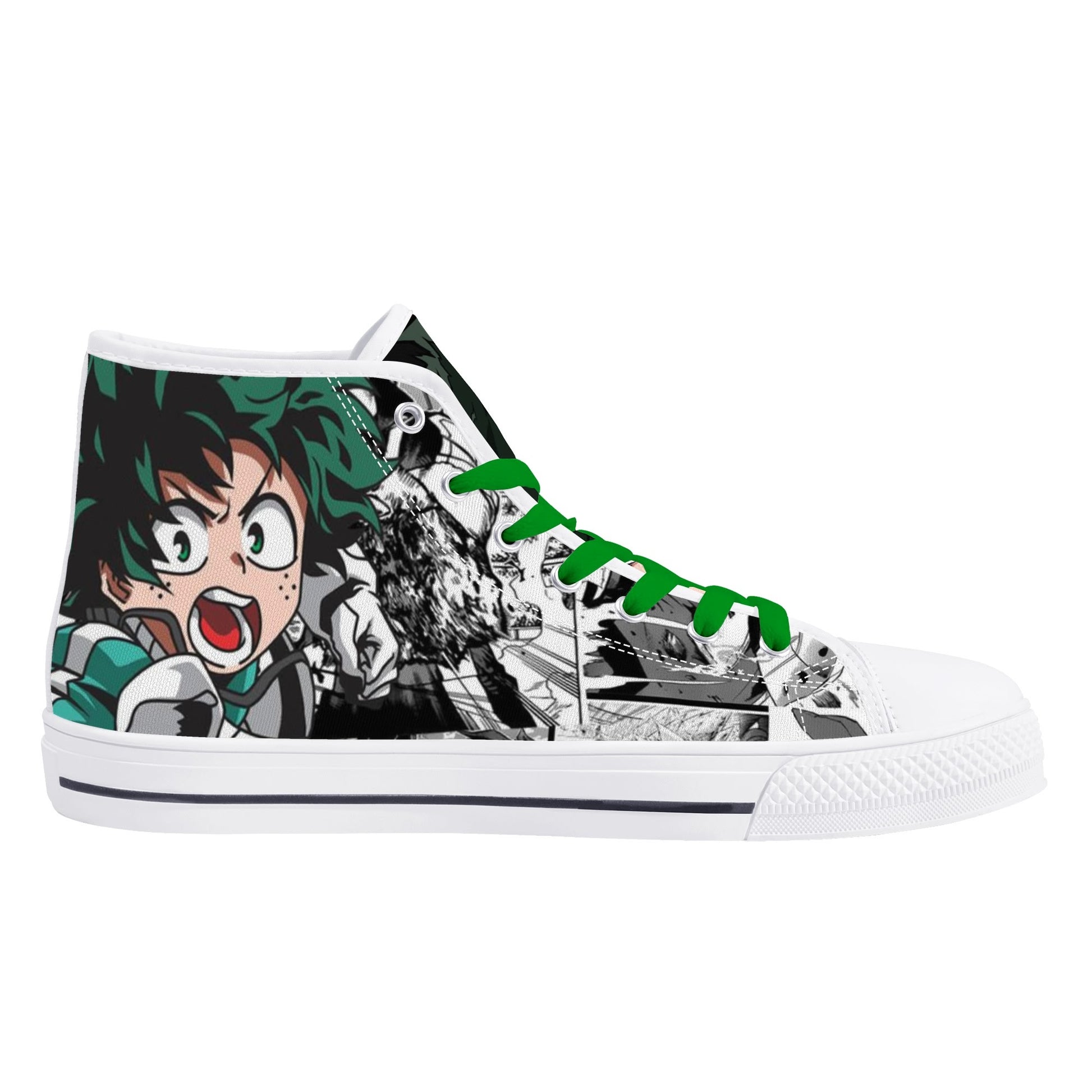 Stand out  with the  MHA Anime Mens High Top Canvas Shoes  available at Hey Nugget. Grab yours today!