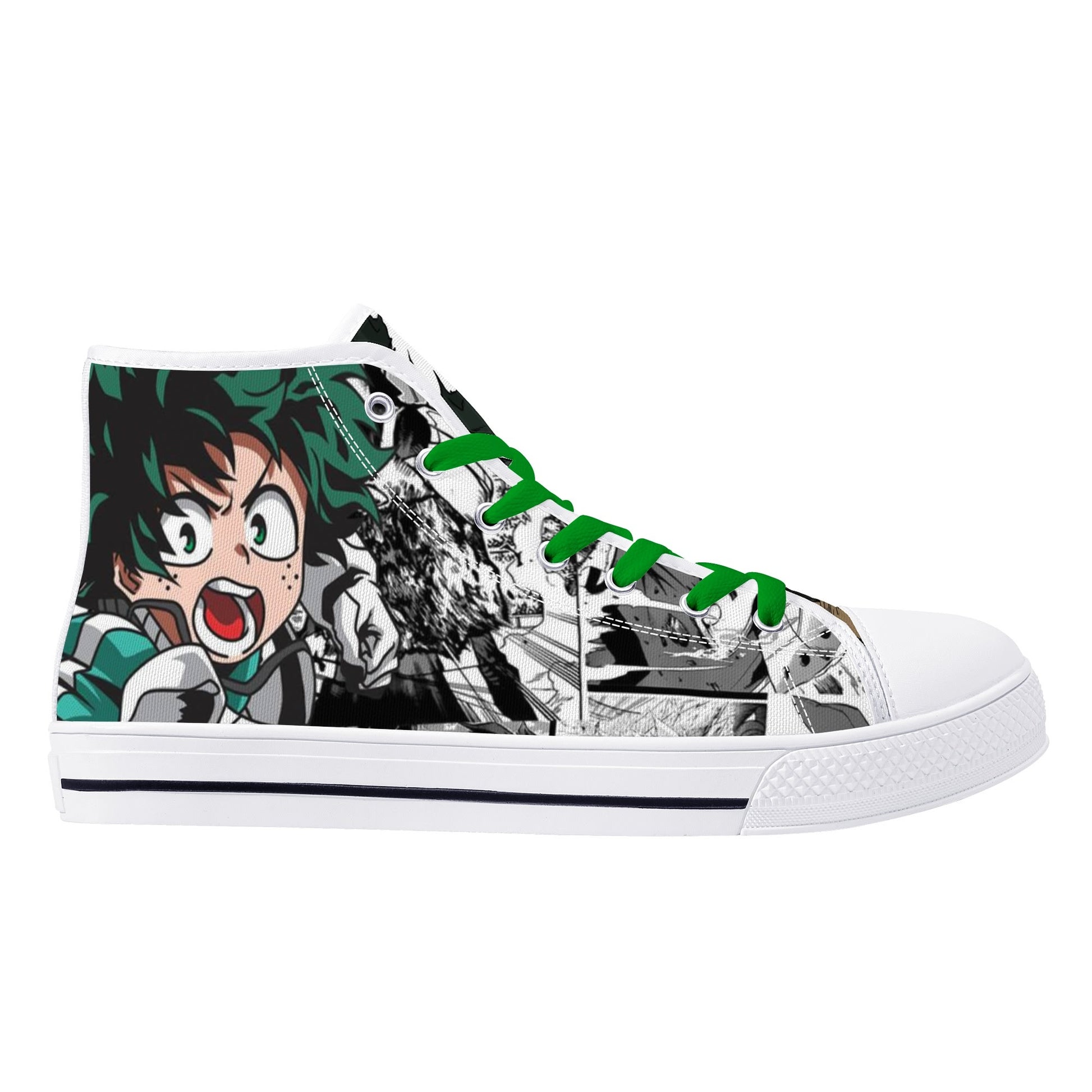 Stand out  with the  MHA Anime Mens High Top Canvas Shoes  available at Hey Nugget. Grab yours today!