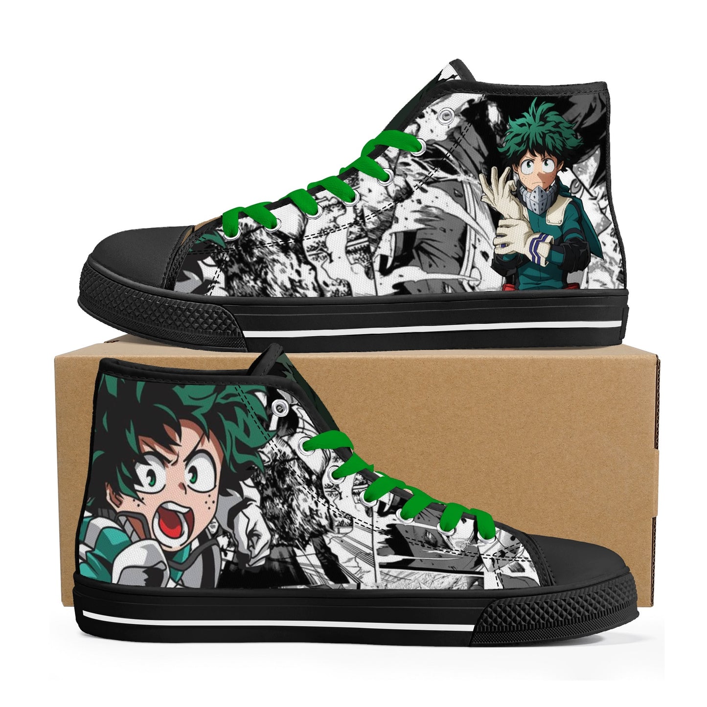 Stand out  with the  MHA Anime Mens High Top Canvas Shoes  available at Hey Nugget. Grab yours today!