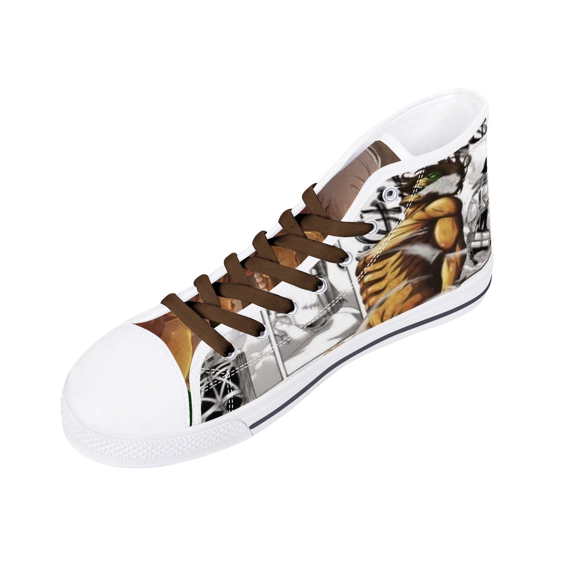 Stand out  with the  AOT Anime Mens High Top Canvas Shoes  available at Hey Nugget. Grab yours today!