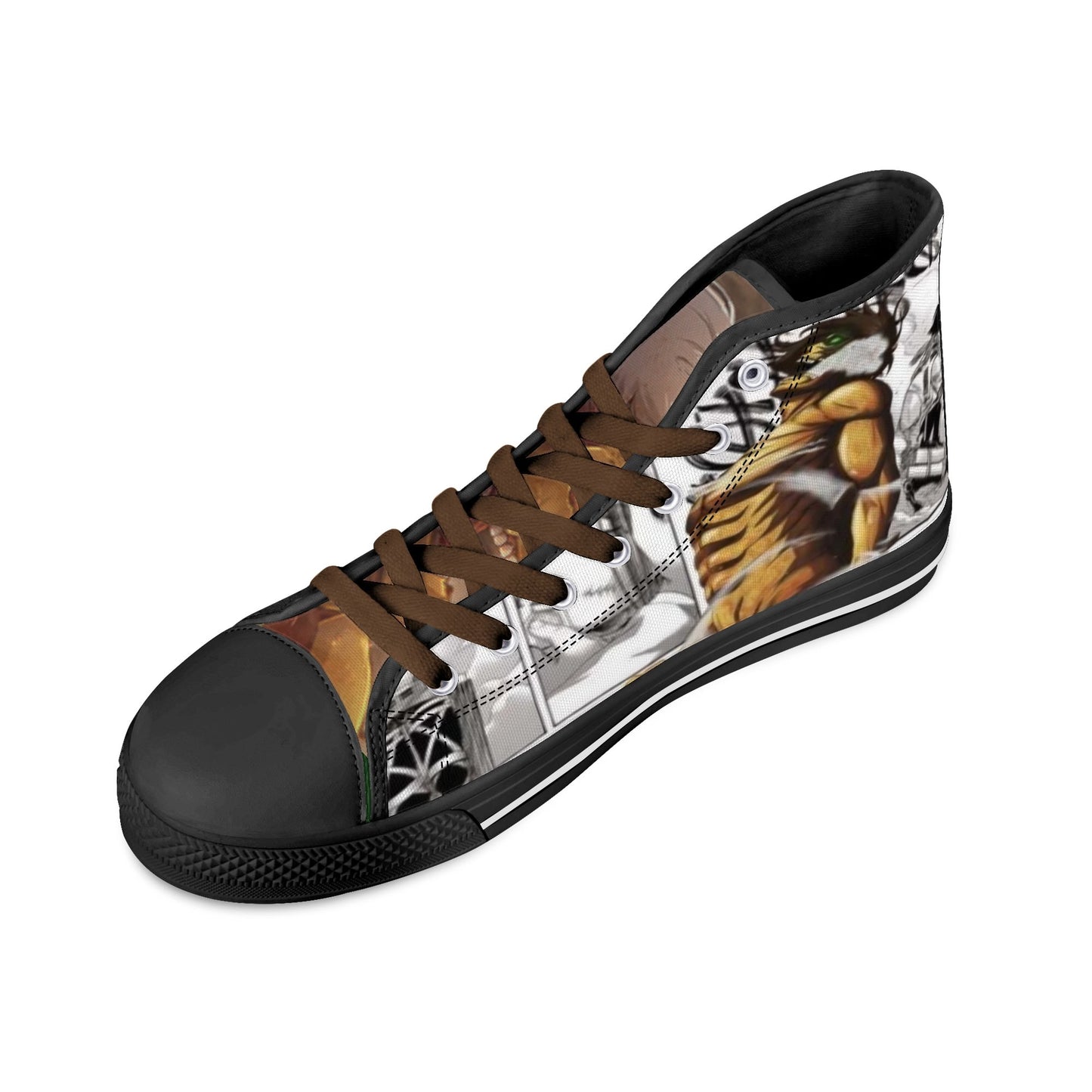 Stand out  with the  AOT Anime Mens High Top Canvas Shoes  available at Hey Nugget. Grab yours today!