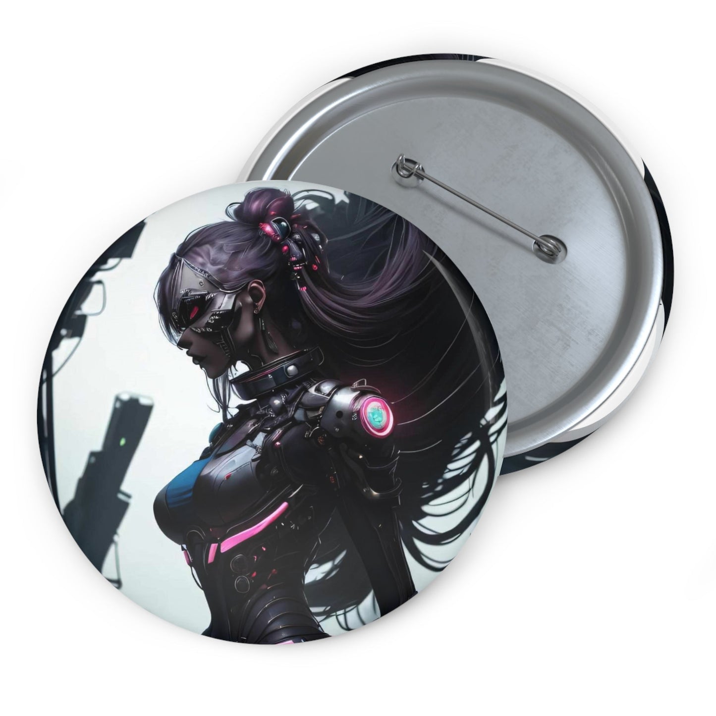 Stand out  with the  Cyber Twin Omega Pin Buttons  available at Hey Nugget. Grab yours today!