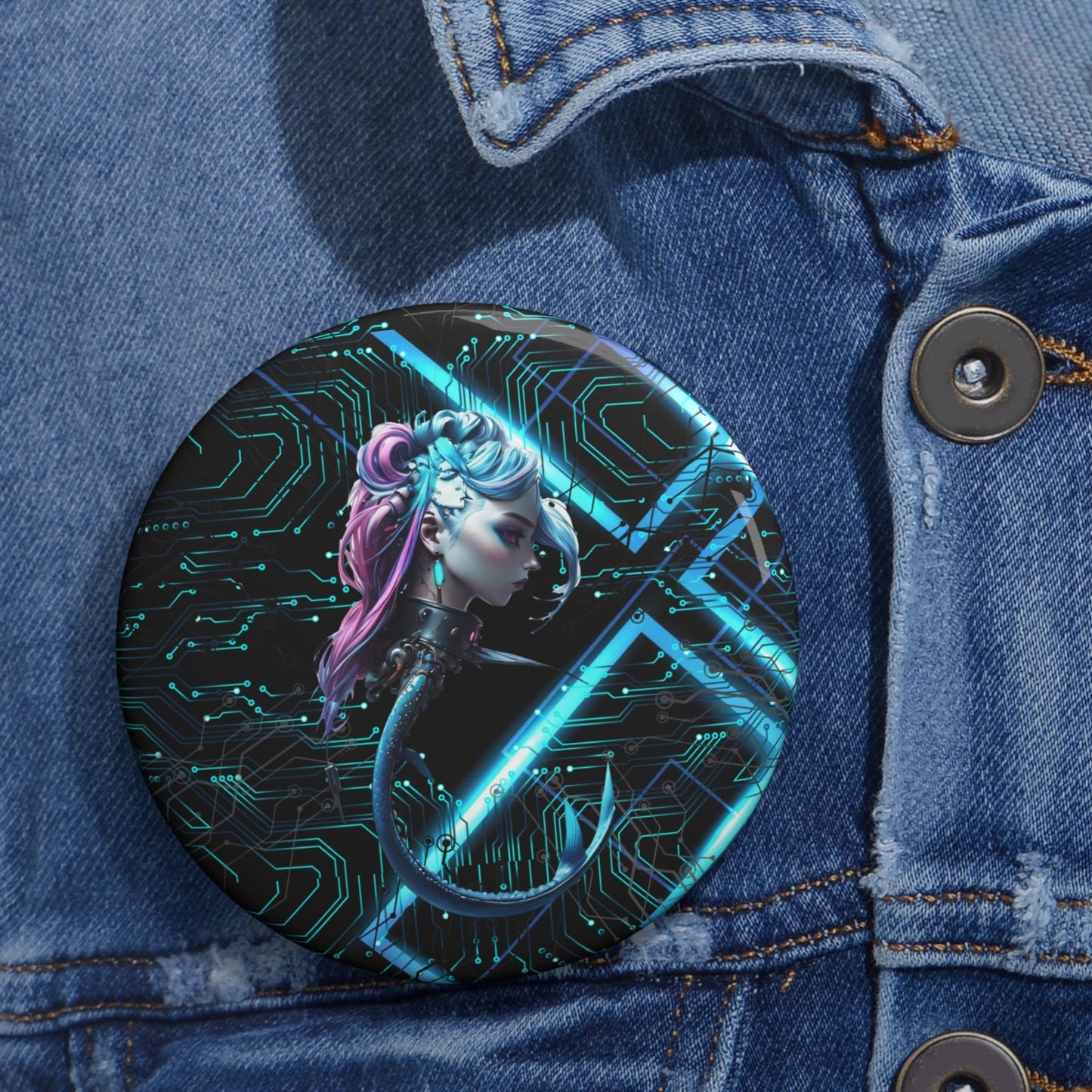Stand out  with the  Cyber freak Pin Buttons  available at Hey Nugget. Grab yours today!